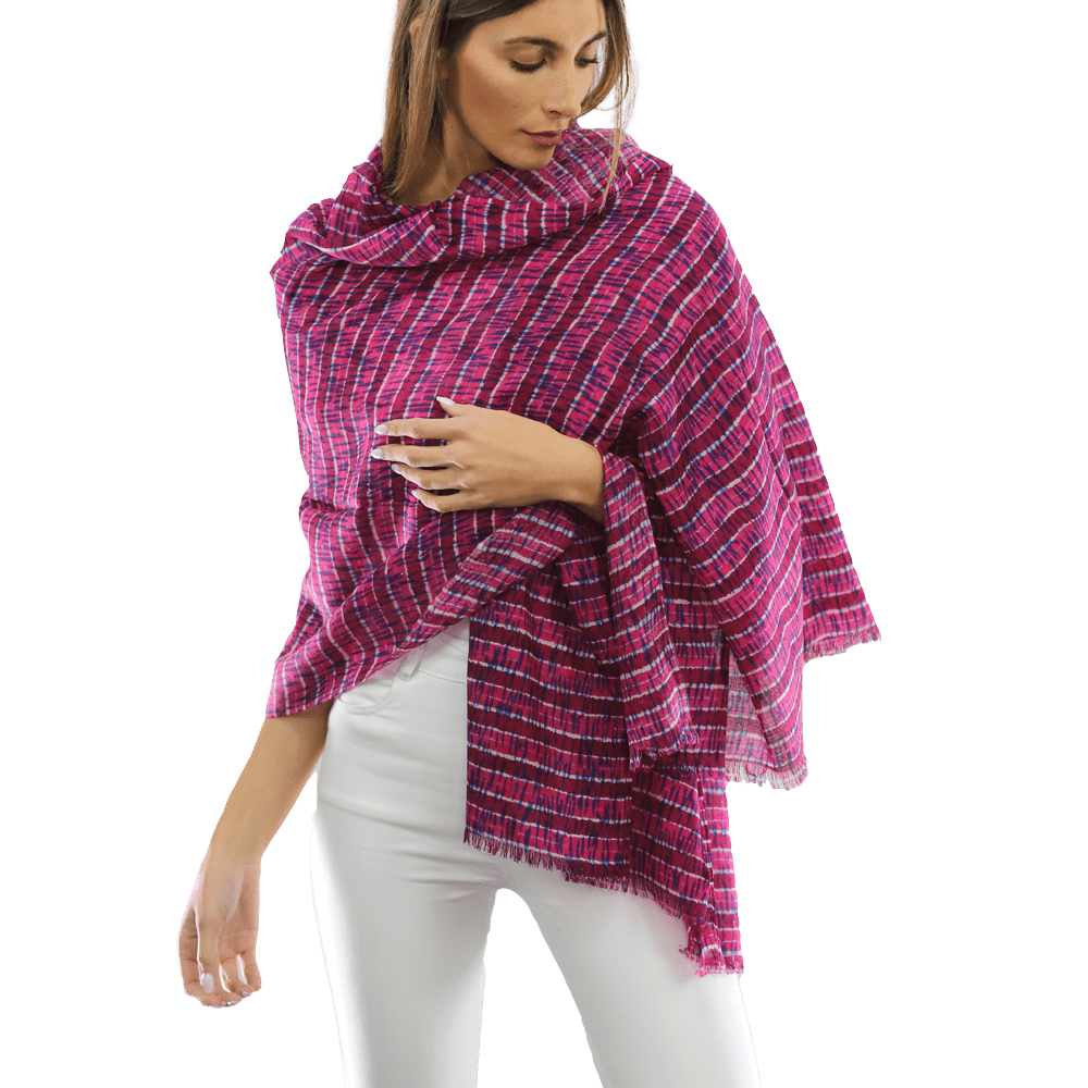 Tie Dye Light Print Scarf- Mauve Pink Lilac - Scarf - La Fiorentina TD/26