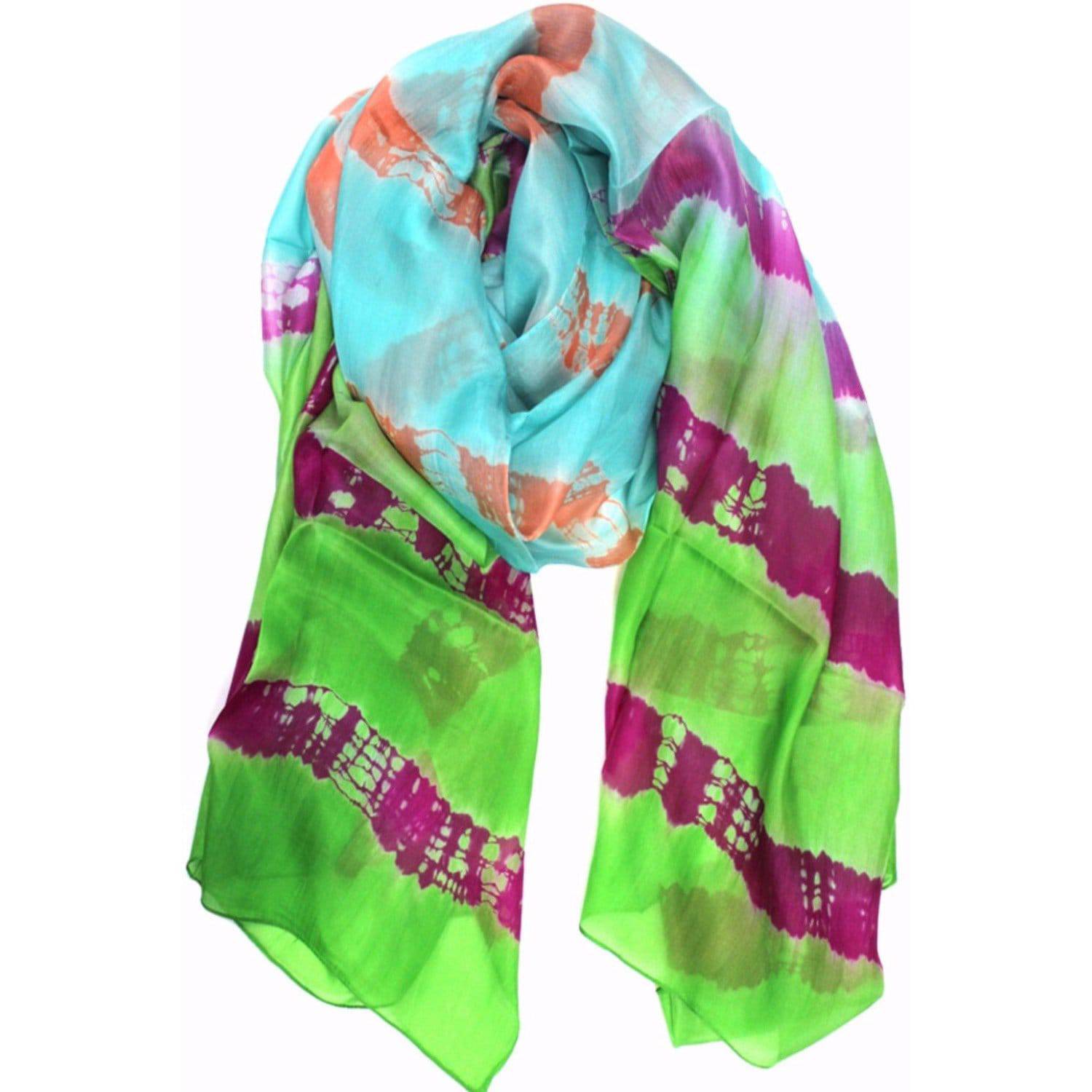 Tie Dye Print Silk Scarf - Silk Scarf - La Fiorentina EF-2734