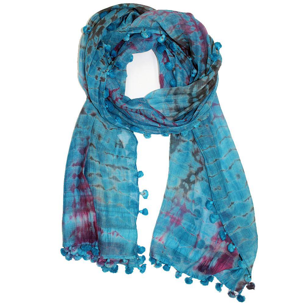 Tie Dye Scarf - Blue Combo - Scarf - La Fiorentina EF-2518M