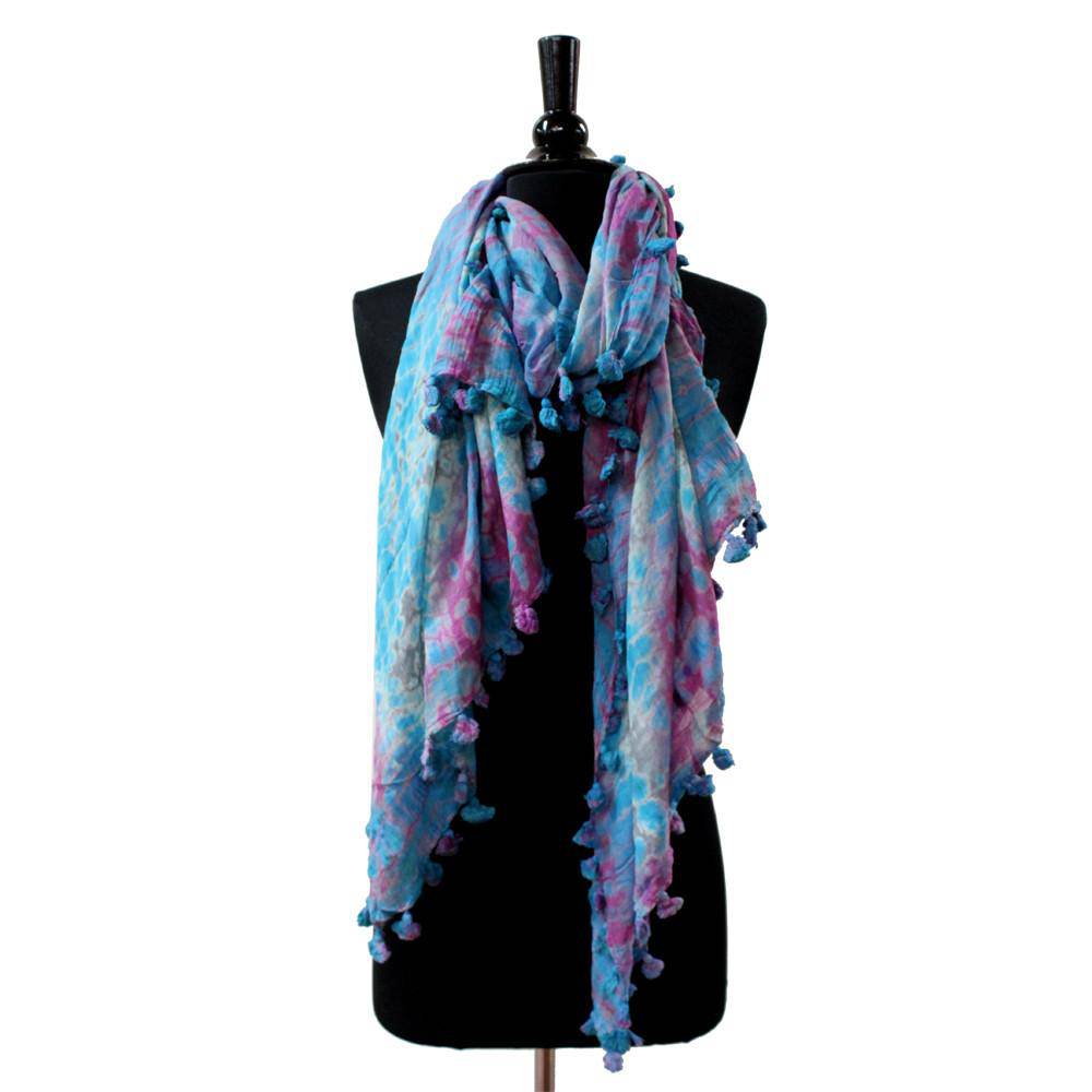 Tie Dye Scarf - Blue Combo - Scarf - La Fiorentina EF-2518M
