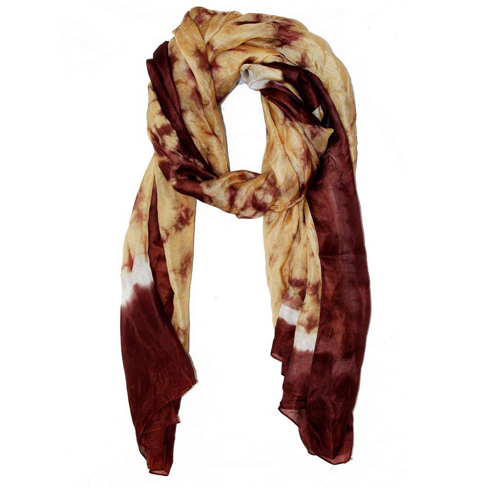 Tie Dye Scarf- Brown - Silk Scarf - La Fiorentina EF-2345