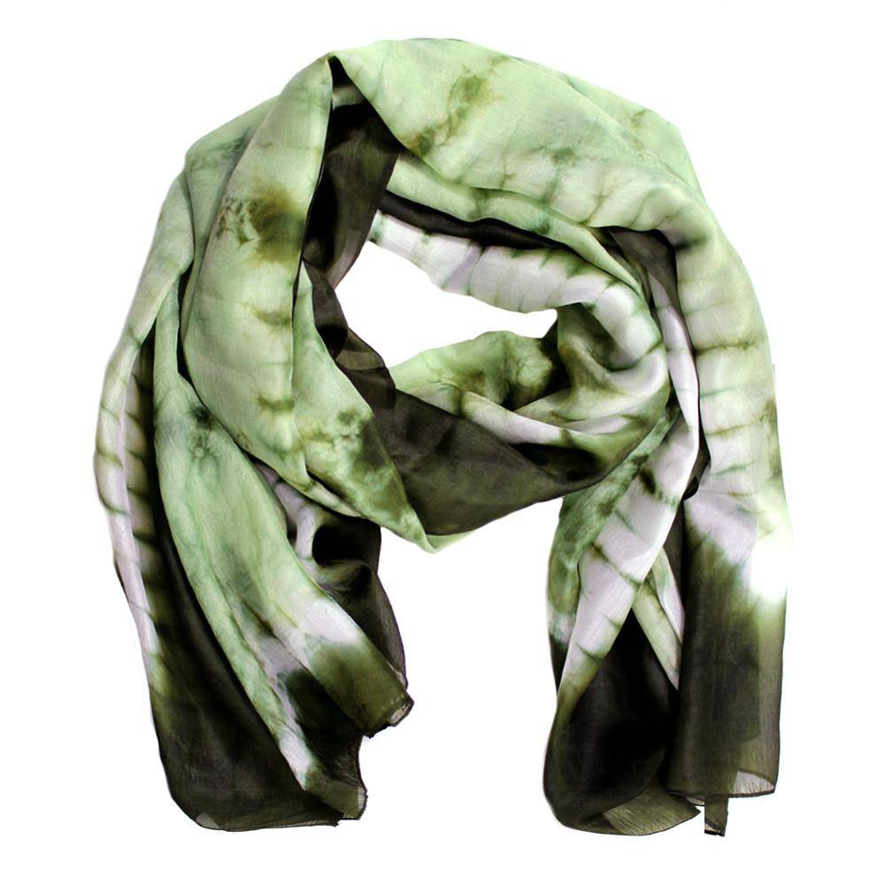 Tie Dye Scarf- Green - Silk Scarf - La Fiorentina R200-F14