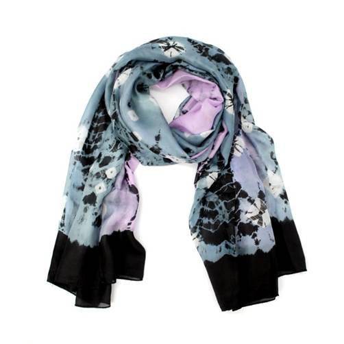 Tie Dyed Silk Scarf - Grey/Pink - Silk Scarf - La Fiorentina EF-2347