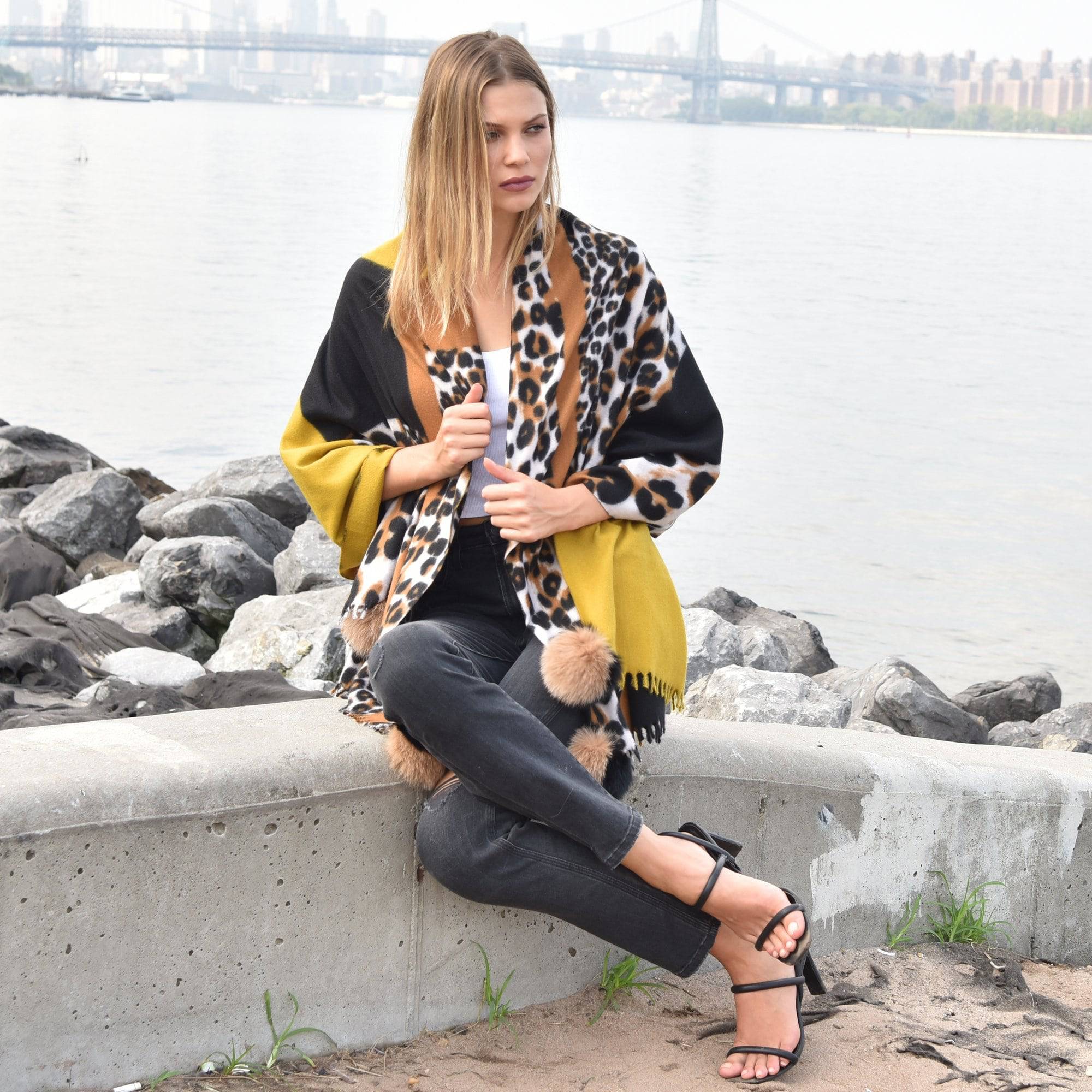 TINA59-206 - Wrap - La Fiorentina,BLACK/BROWN