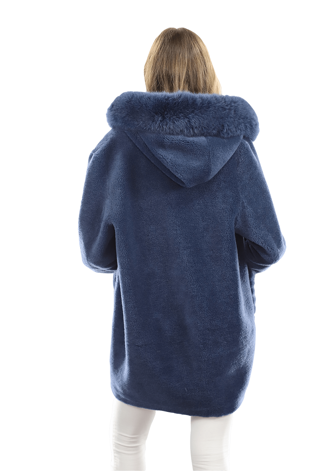 Trendy Fox Trimmed Jacket - Coat - La Fiorentina TN1905_BLUE