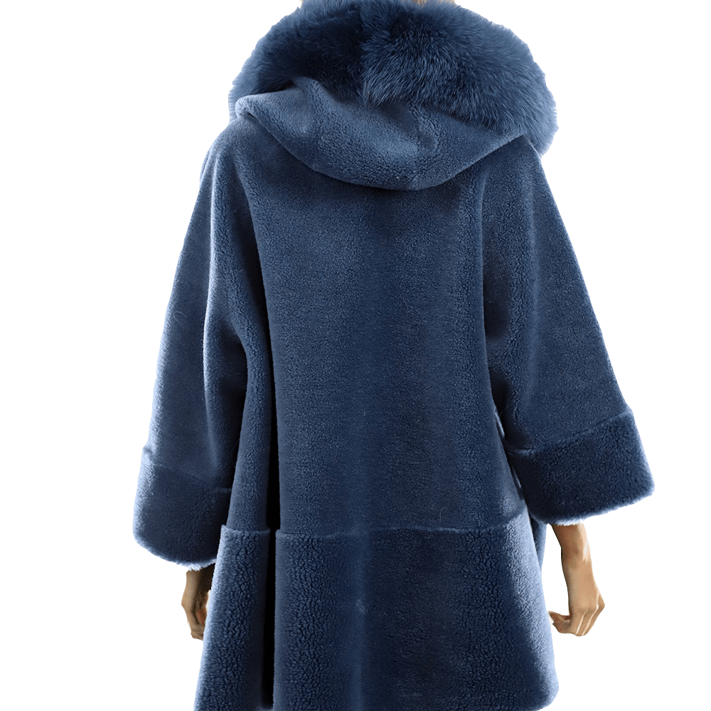 Trendy Fox Trimmed Jacket - Coat - La Fiorentina TN1905_BLUE