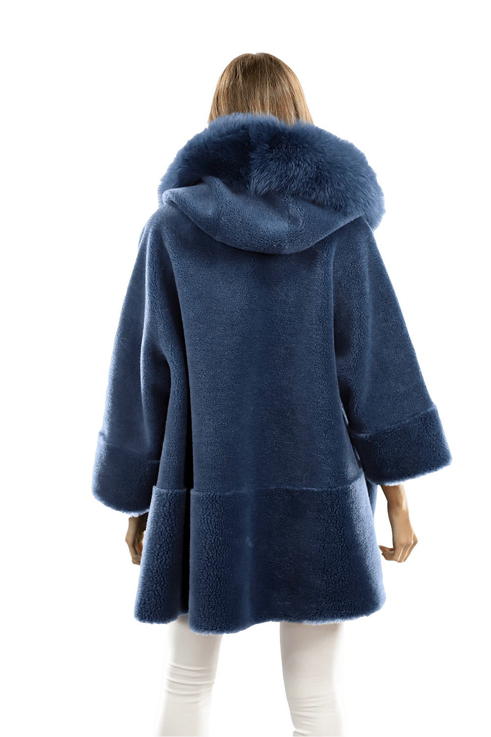 Trendy Fox Trimmed Jacket - Coat - La Fiorentina TN1905_BLUE