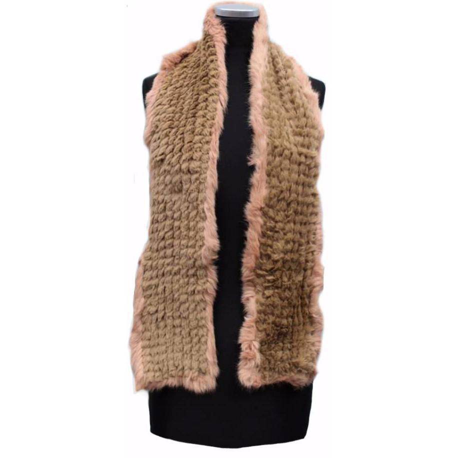 Two Tone Faux Fur/Real Fur Muffler - Camel - Fur Muffler - La Fiorentina AYD312-CAMEL