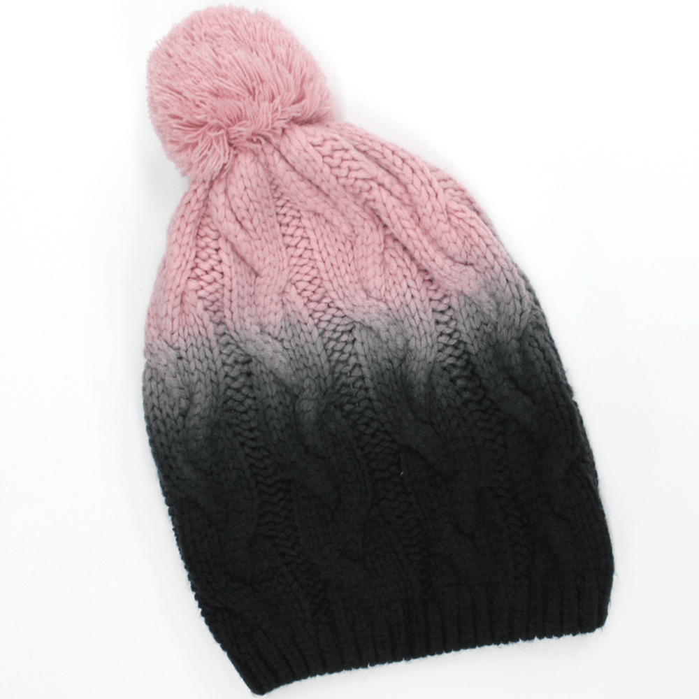 Two Tone Hat and Scarf - Set - La Fiorentina,Pink CABLESET