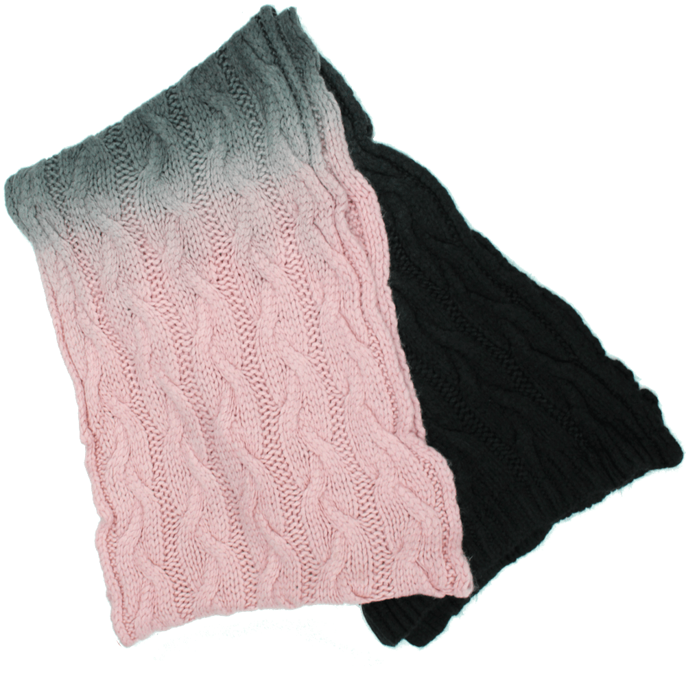Two Tone Hat and Scarf - Set - La Fiorentina,Pink CABLESET