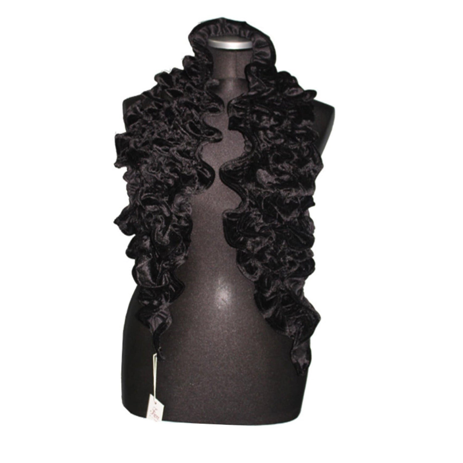 Velvet Woven Scarf-Black - Scarf - La Fiorentina AHW-1065-BLACK