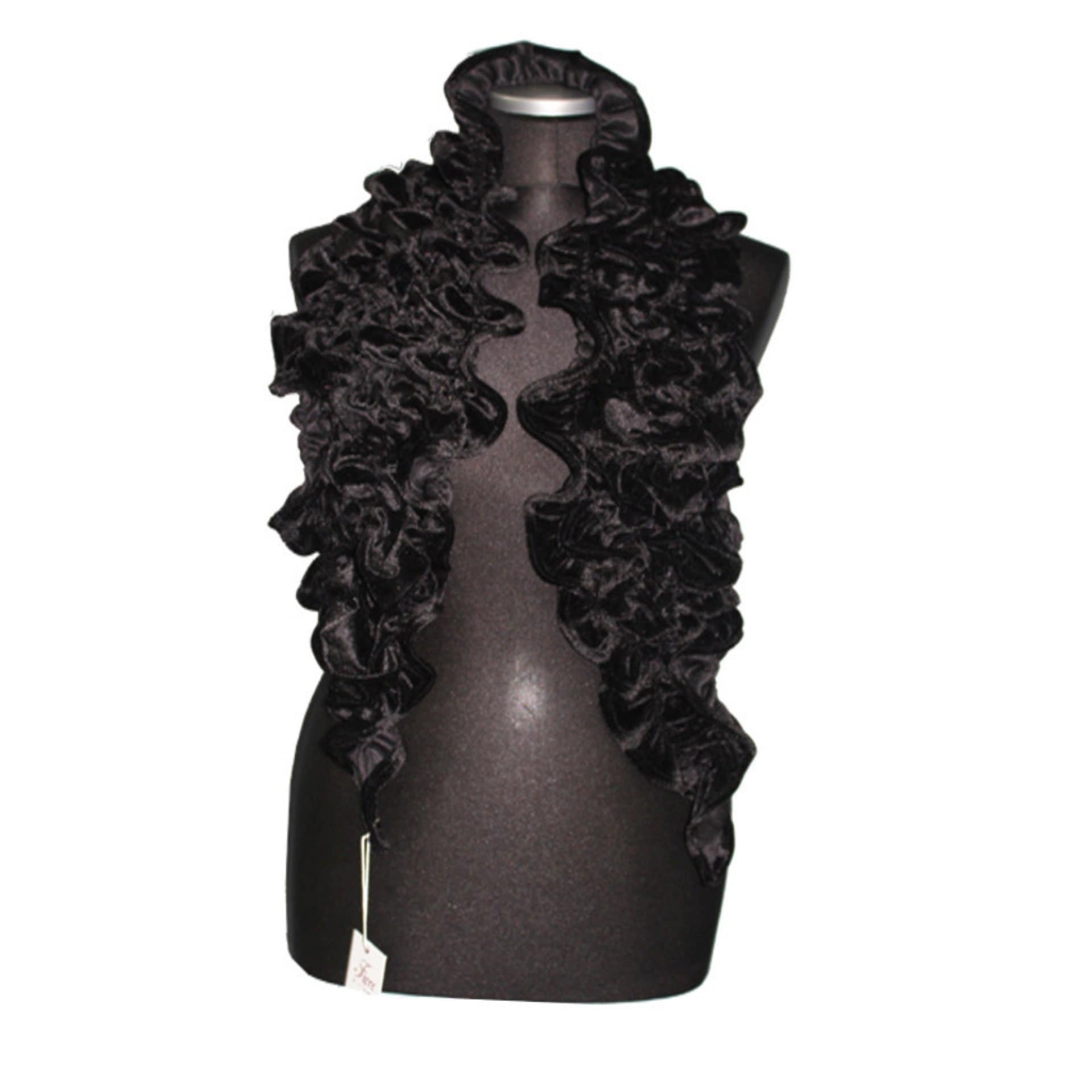 Velvet Woven Scarf-Black - Scarf - La Fiorentina AHW-1065-BLACK
