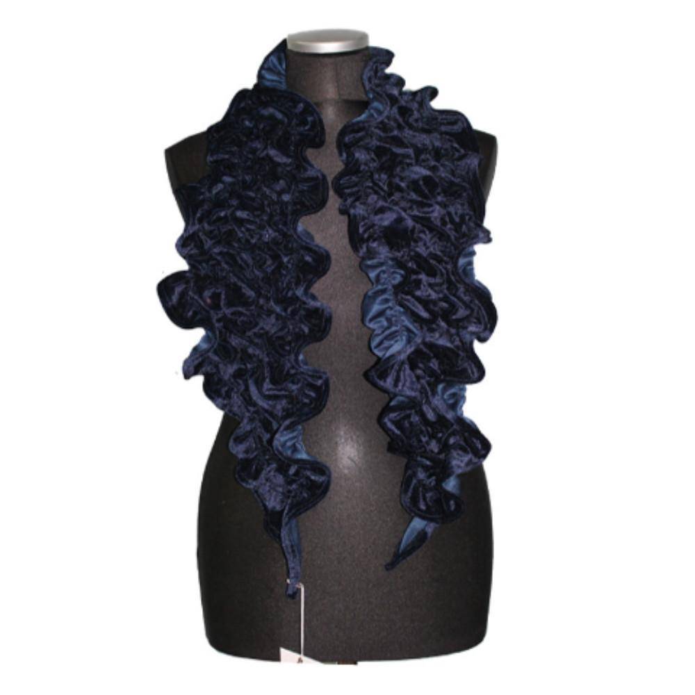 Velvet Woven Scarf-Blue - Scarf - La Fiorentina AHW-1065