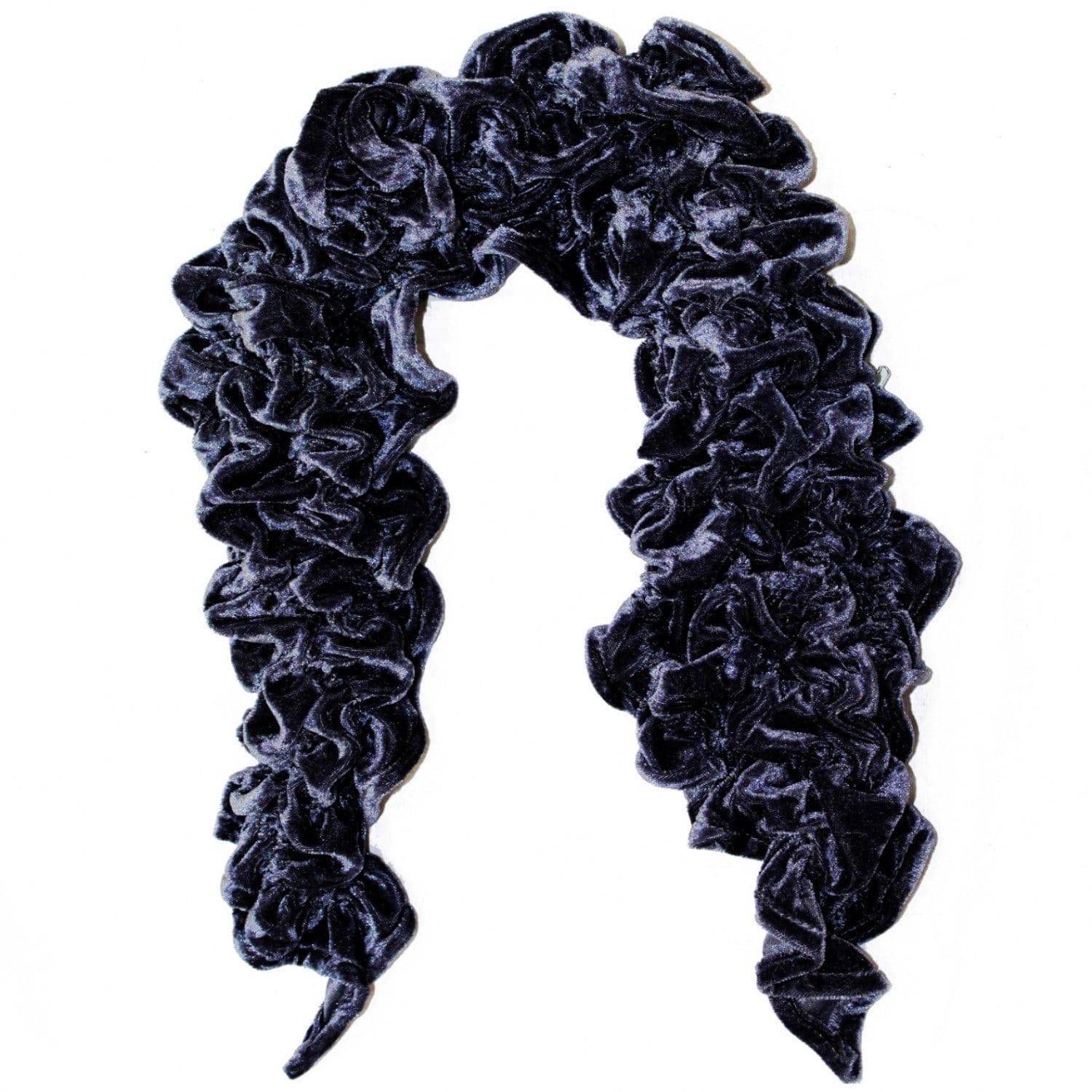 Velvet Woven Scarf-Blue - Scarf - La Fiorentina AHW-1065