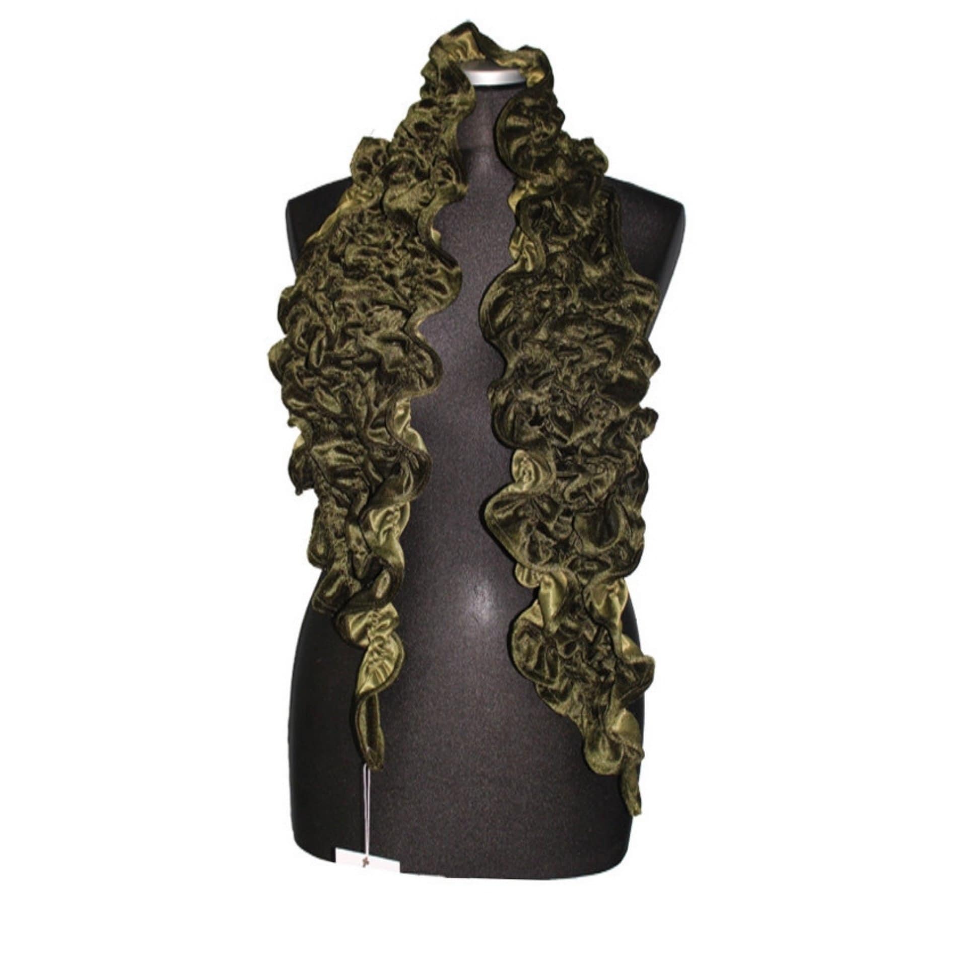 Velvet Woven Scarf-Green - Scarf - La Fiorentina AHW-1065
