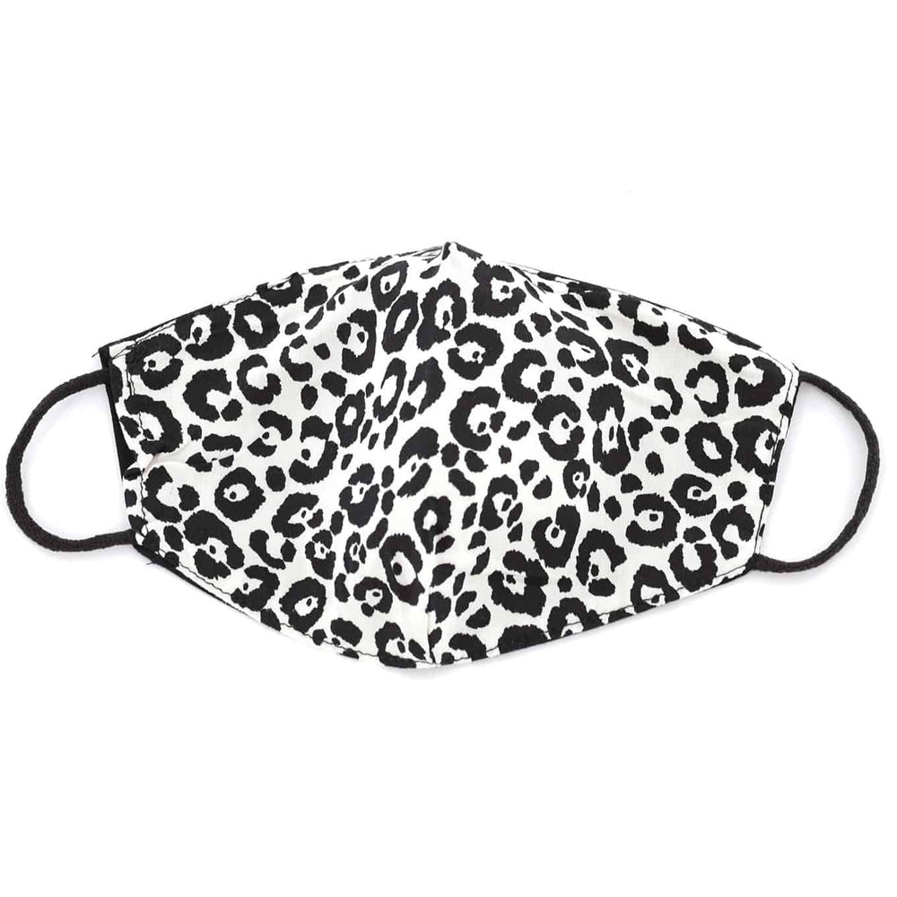 White Leopard Print Face Mask - face-mask - La Fiorentina MASK#6