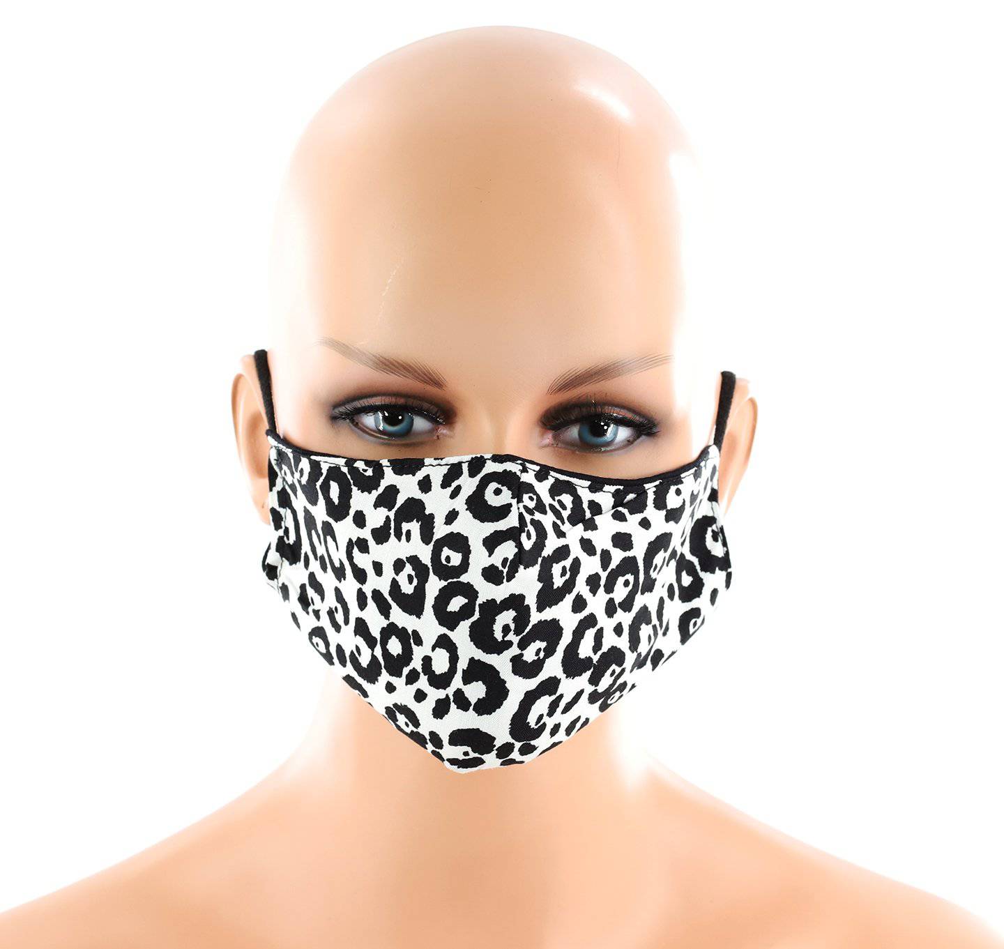 White Leopard Print Face Mask - face-mask - La Fiorentina MASK#6