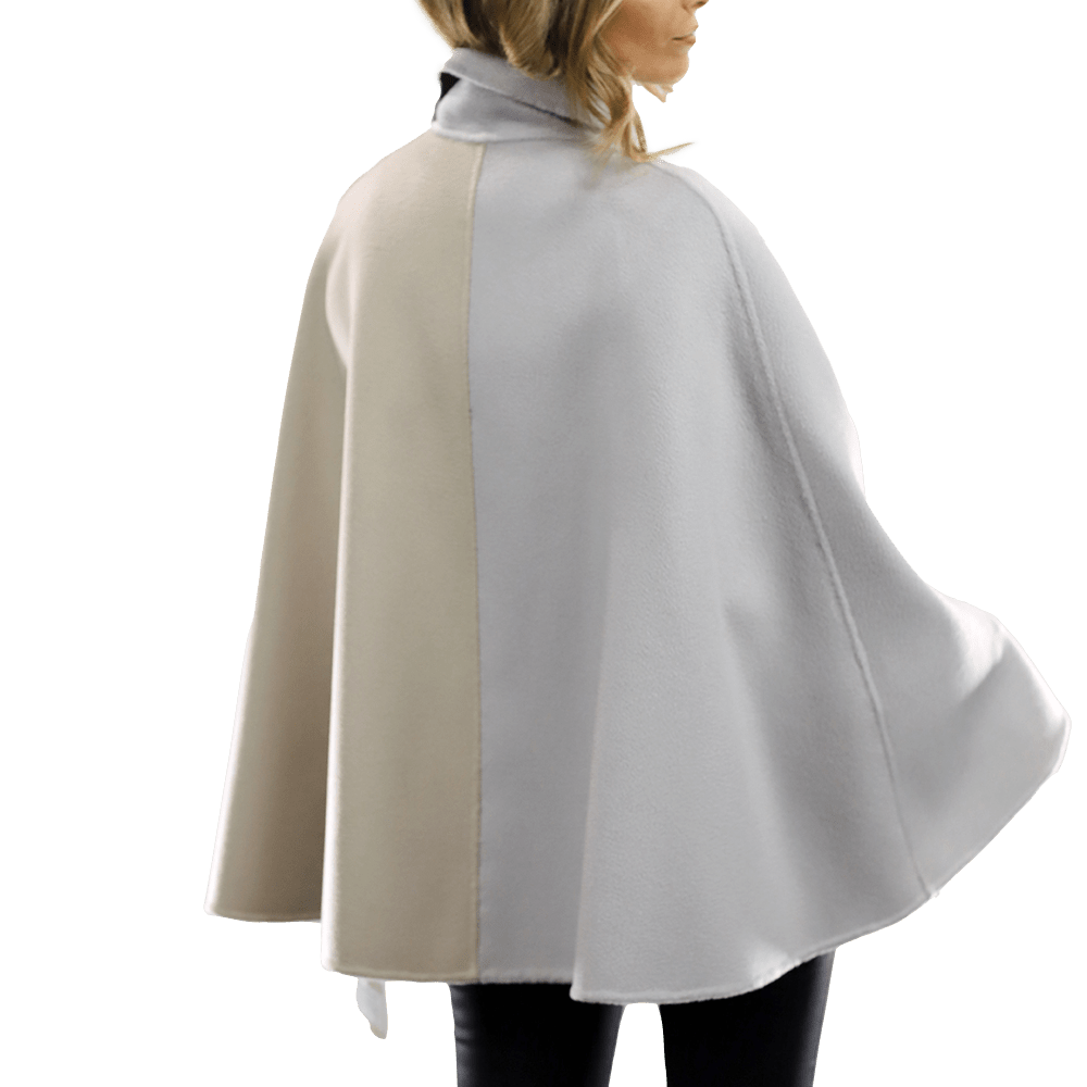 Wool Cape with Buckle - Coat - La Fiorentina ET-1037_LGHTBLU