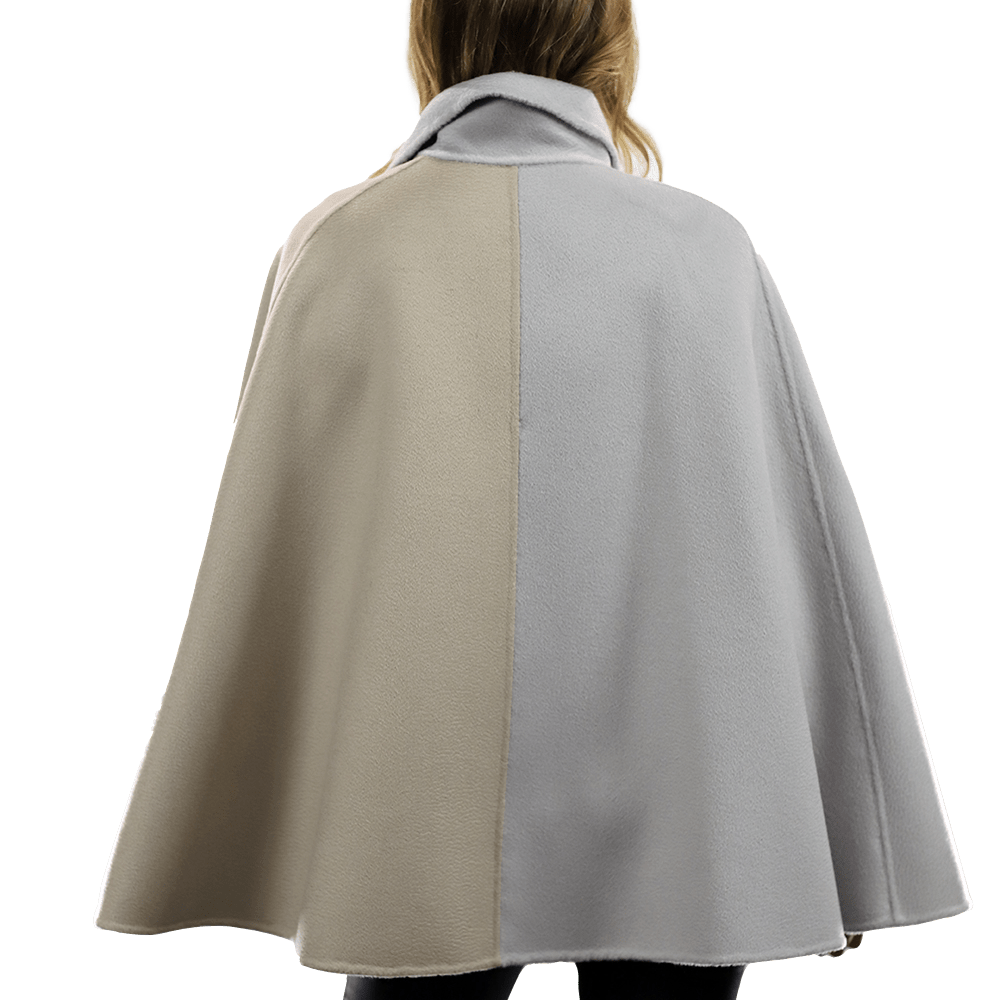 Wool Cape with Buckle - Coat - La Fiorentina ET-1037_LGHTBLU