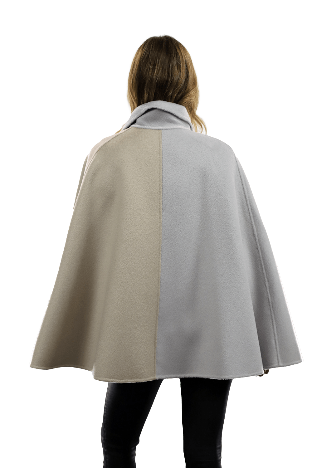 Wool Cape with Buckle - Coat - La Fiorentina ET-1037_LGHTBLU