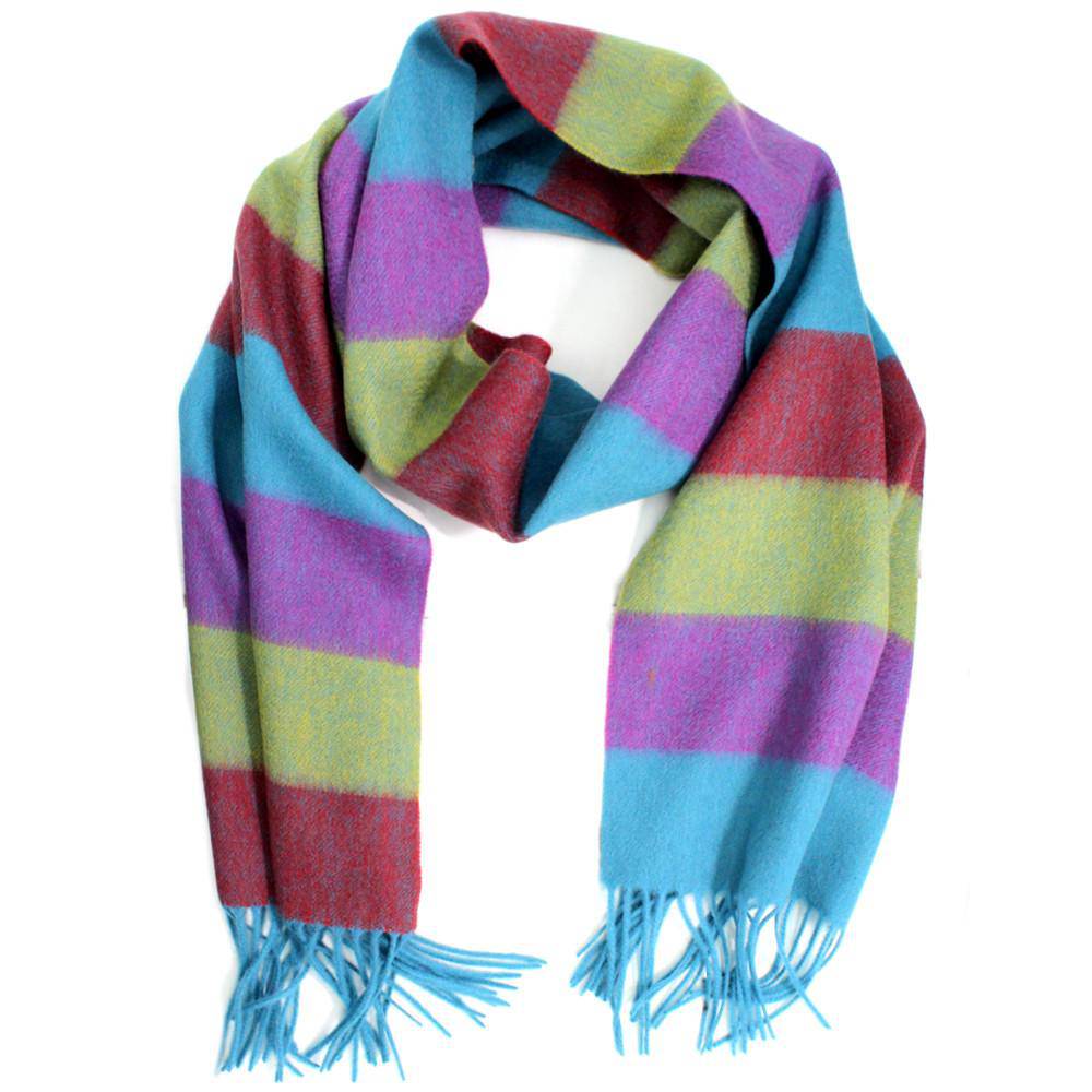 Wool/Cashmere Muffler-Aqua - Muffler - La Fiorentina TYCW09816