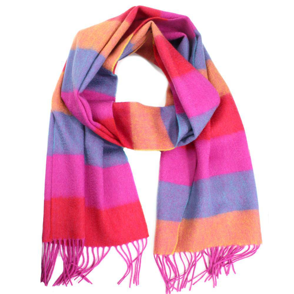Wool/Cashmere Muffler- Fuchsia - Muffler - La Fiorentina TYCW09816