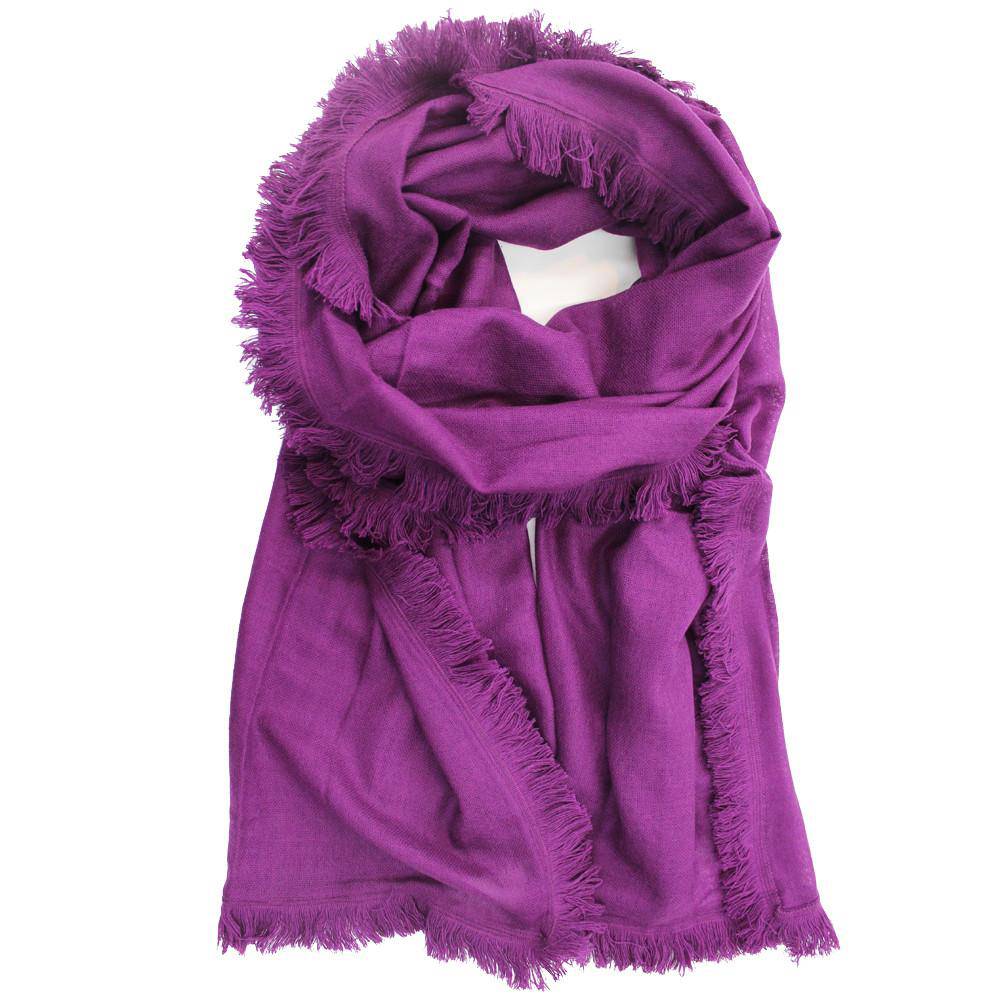 Wool & Cashmere Scarf - Amethyst - Scarf - La Fiorentina EYELASH