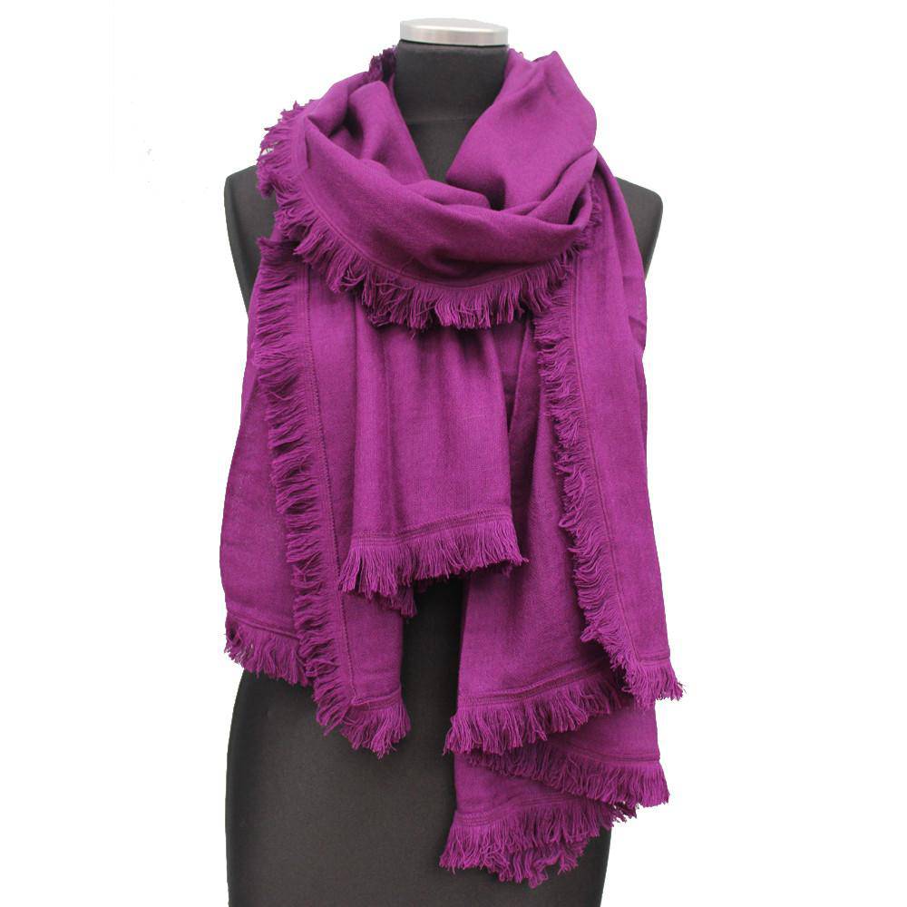 Wool & Cashmere Scarf - Amethyst - Scarf - La Fiorentina EYELASH