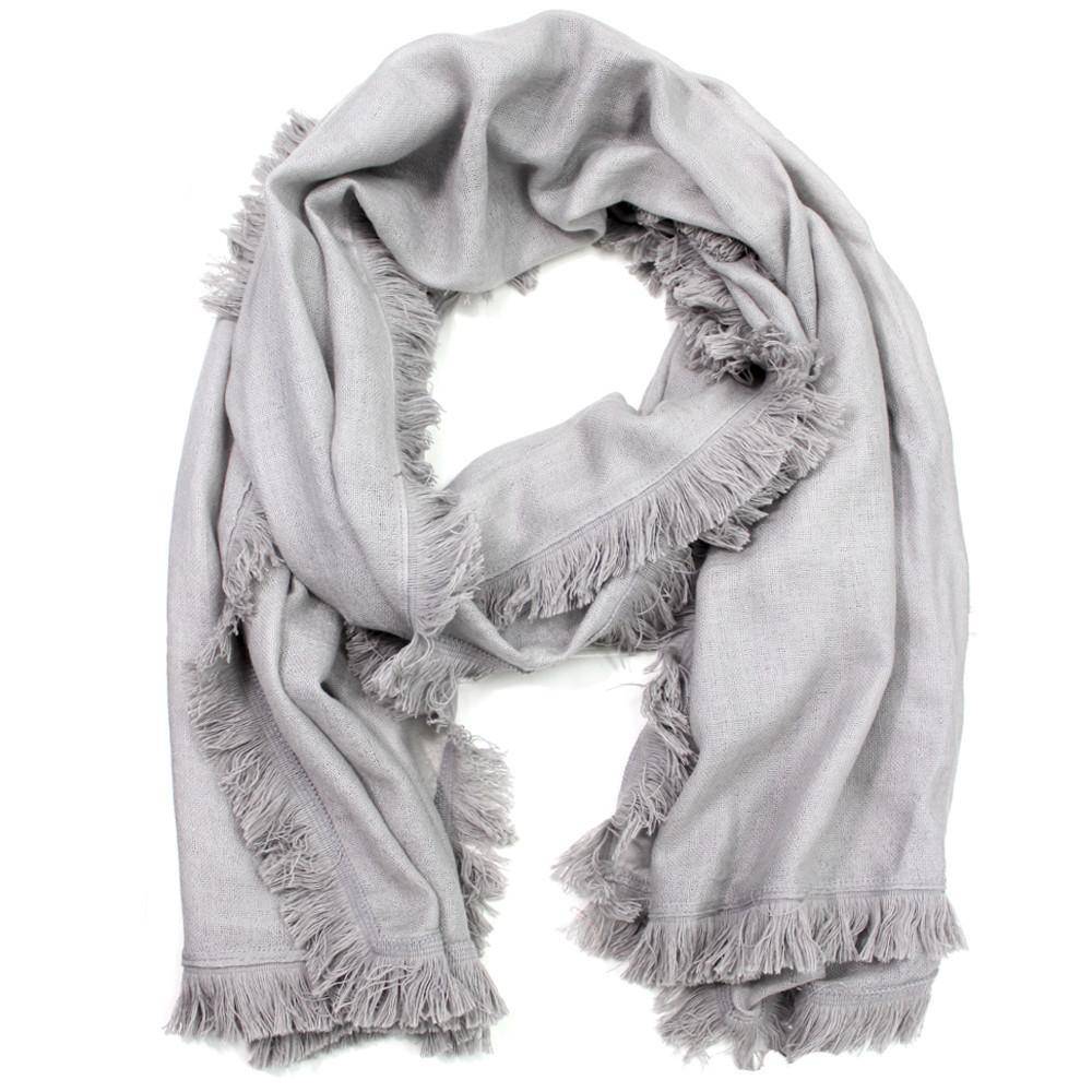 Wool & Cashmere Scarf - Grey - Scarf - La Fiorentina EYELASH