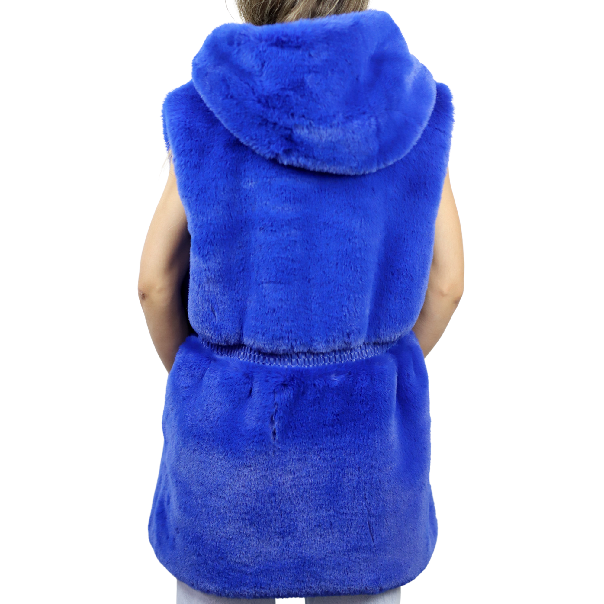 Faux Fur Vest - Electric Blue - Faux Vest - La Fiorentina CAM22118-L-BLUE