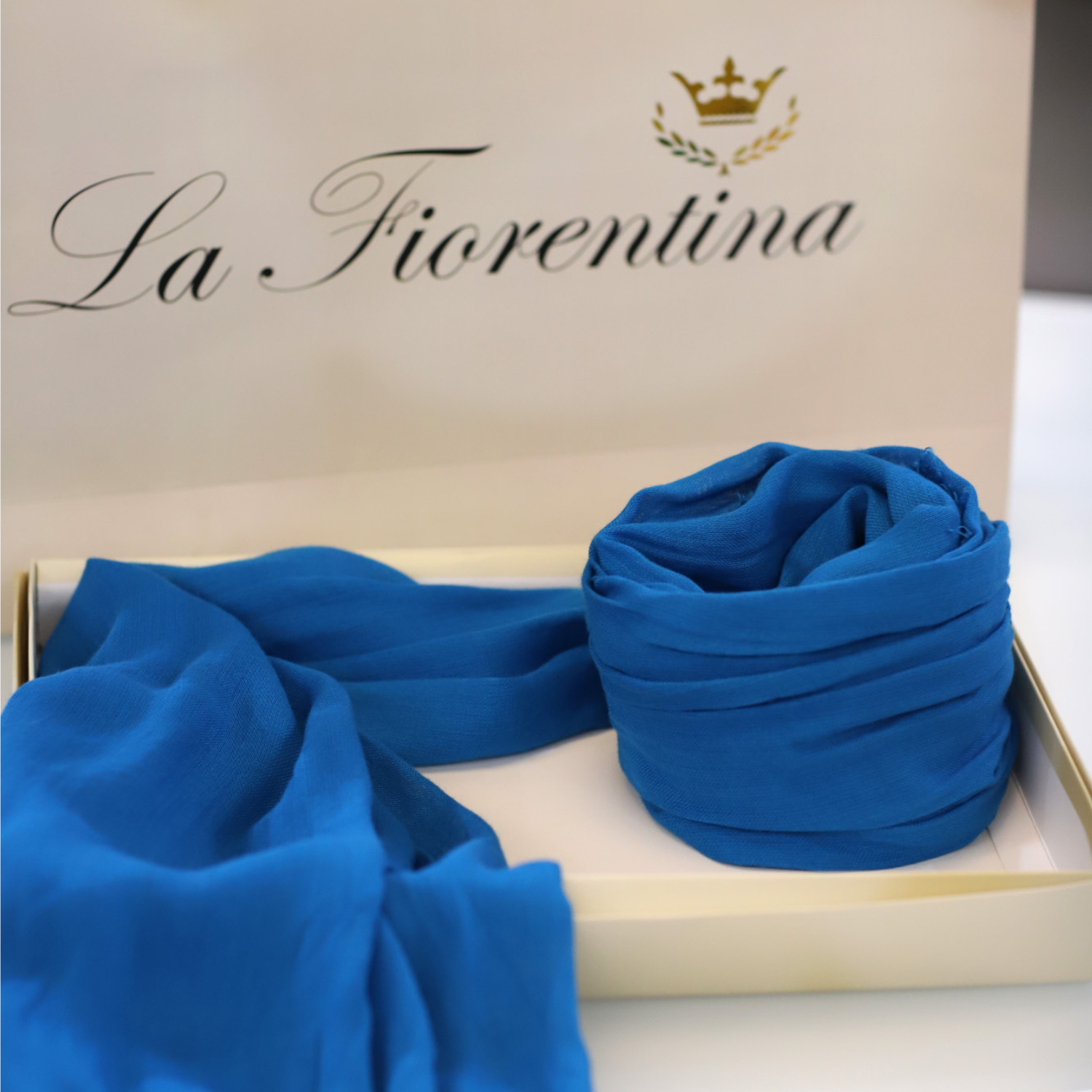 Fringe Pashmina - Blue - Scarf - La Fiorentina 18699/MA-BLUE