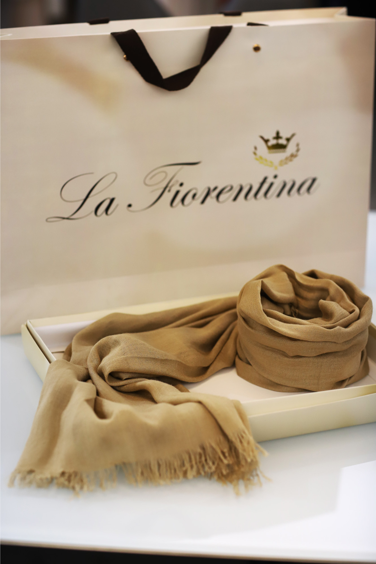 Fringe Pashmina - Khaki - Scarf - La Fiorentina 18699/MA-KHAKI