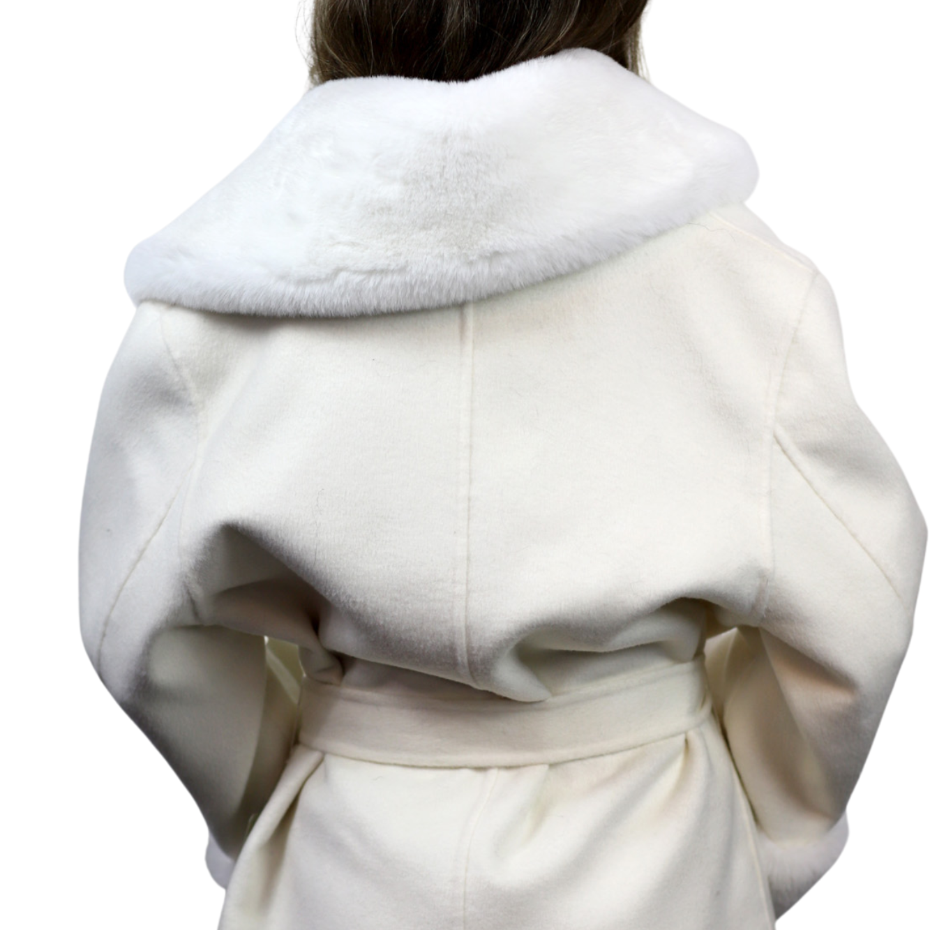 Short Wool Blend Coat - White - Clothing Accessories - La Fiorentina JJY2203-M