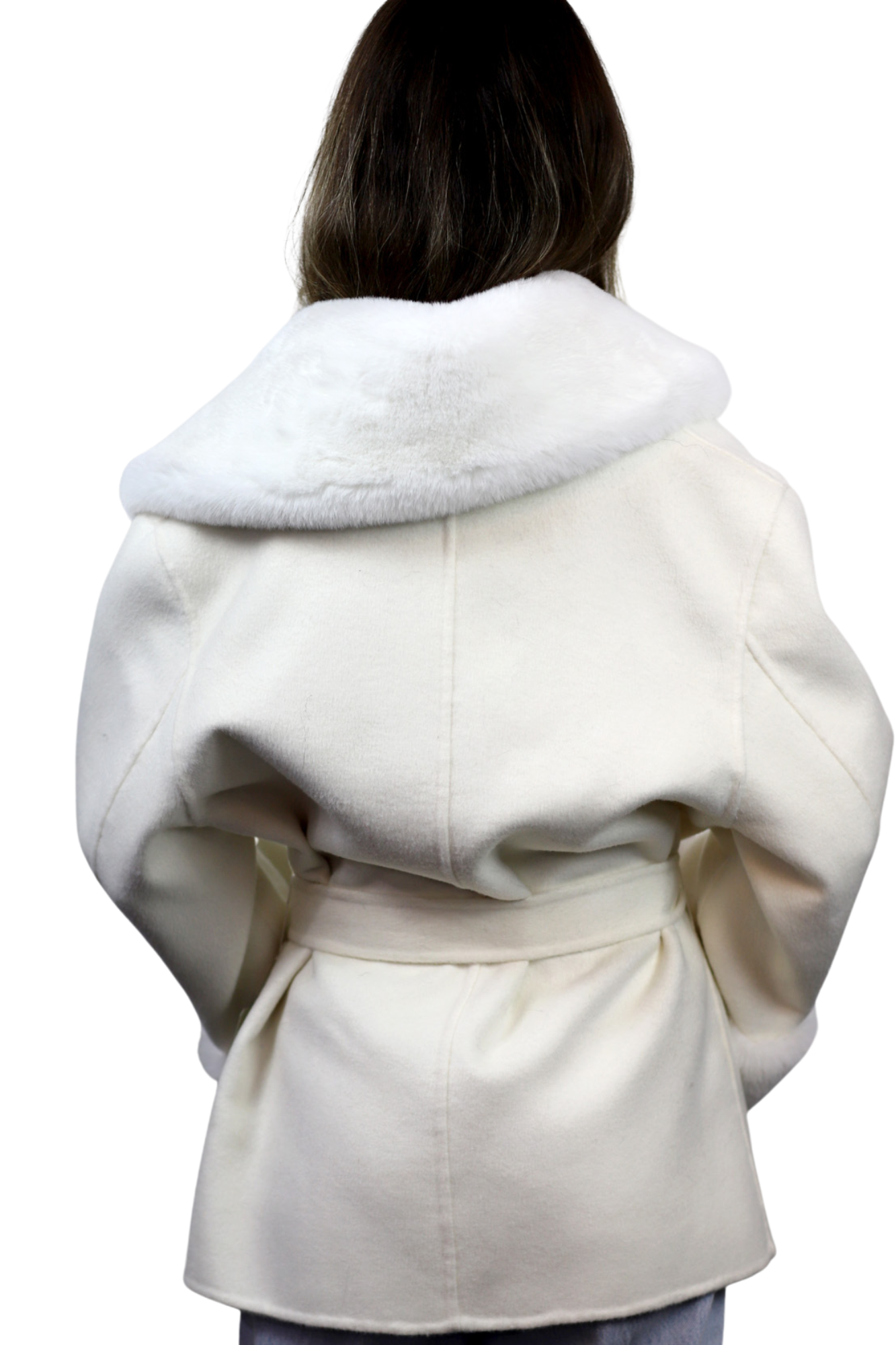 Short Wool Blend Coat - White - Clothing Accessories - La Fiorentina JJY2203-M