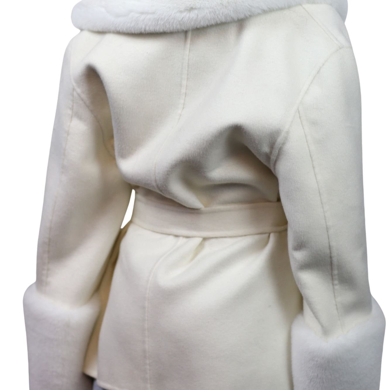Short Wool Blend Coat - White - Clothing Accessories - La Fiorentina JJY2203-S