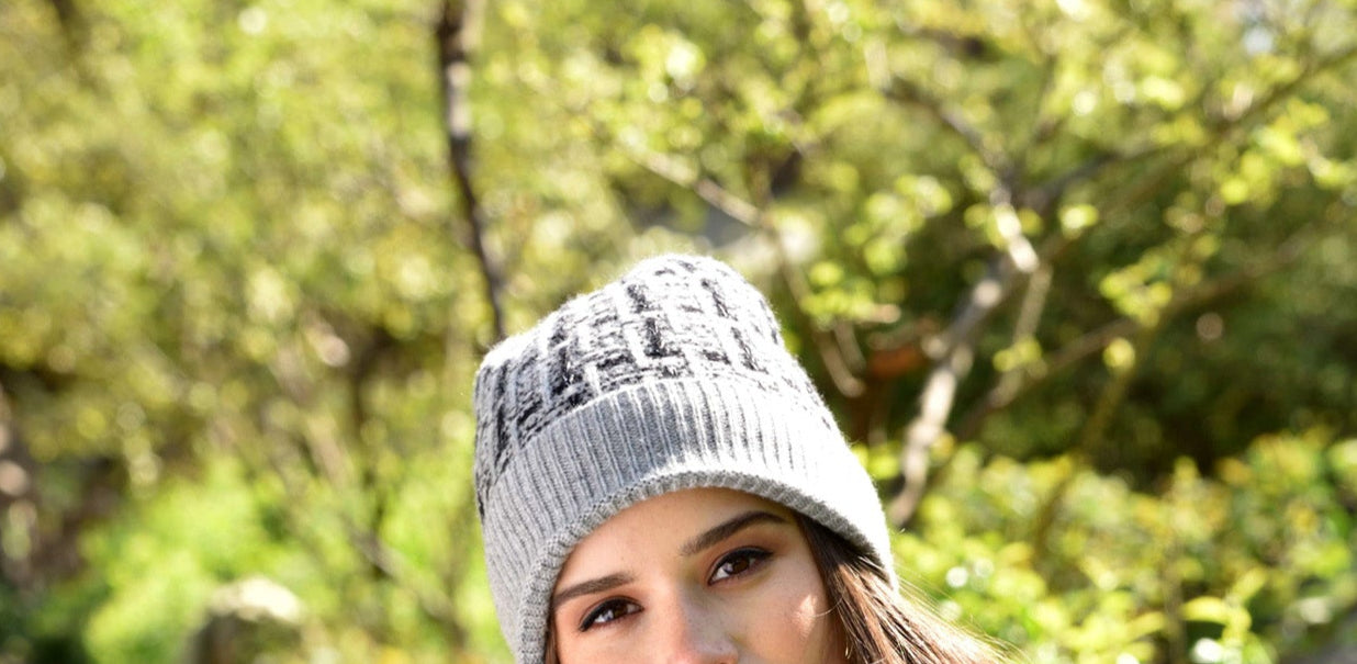 Super Soft Plaid/Lurex Hat - Grey - Hat - La Fiorentina 20WK-98CW-H-Grey