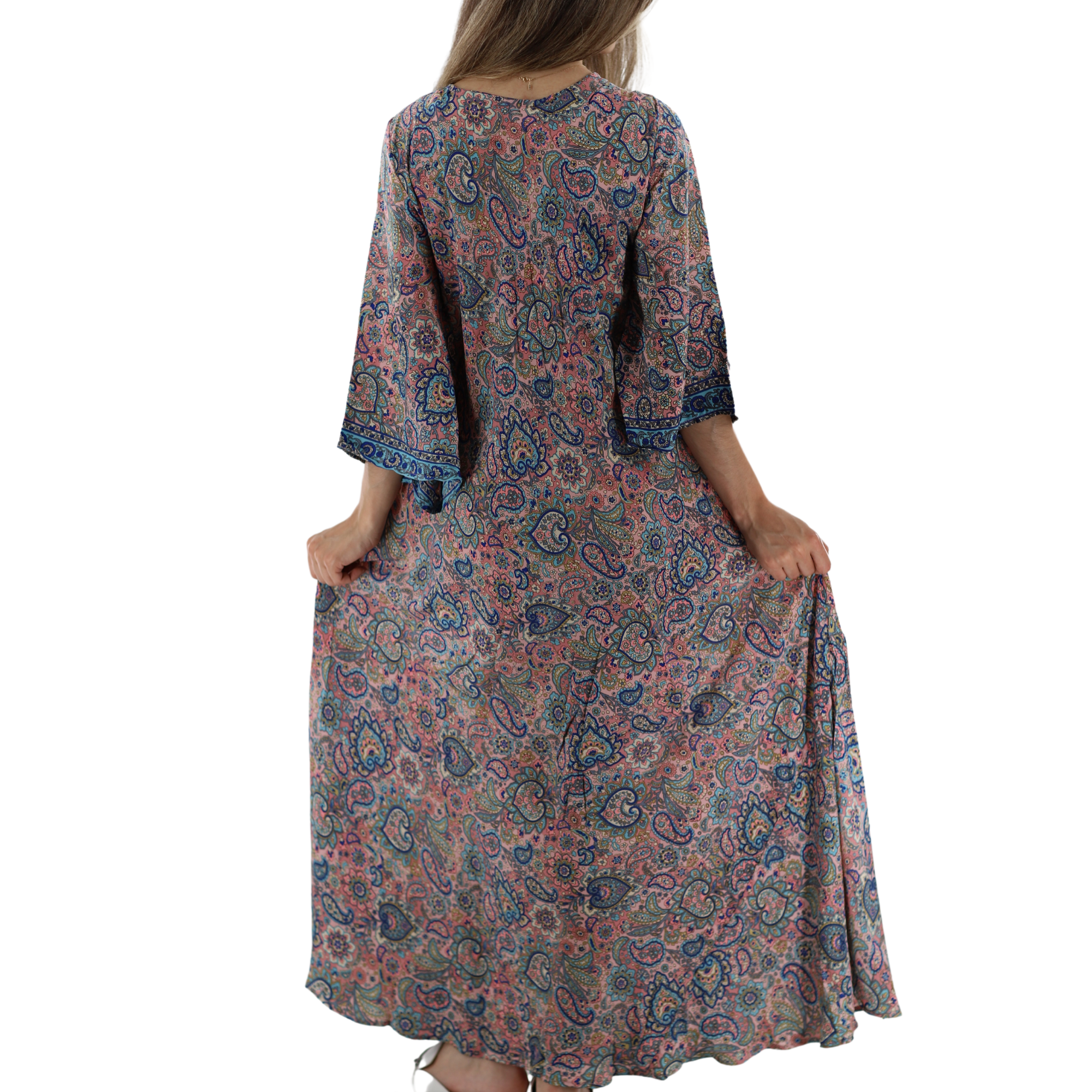 Long Flowy 'Carla' Floral Dress - Dresses - La Fiorentina 4644-CARLA-L