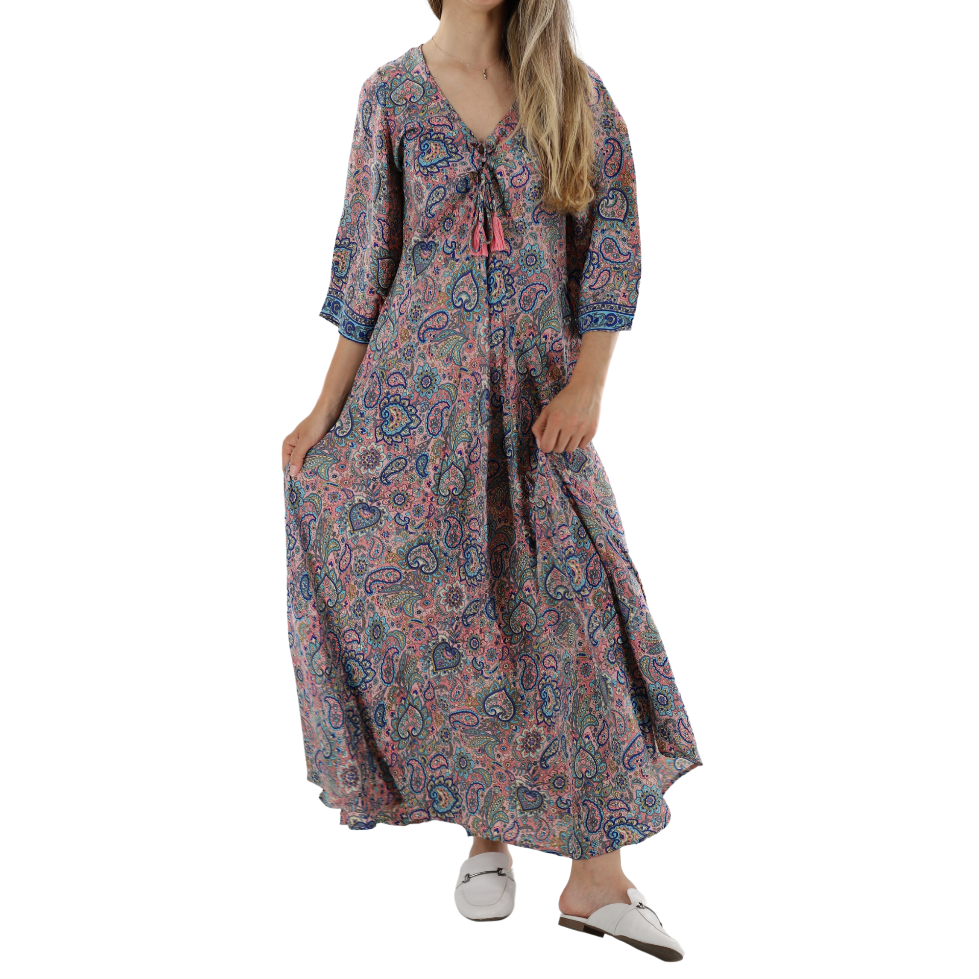 Long Flowy 'Carla' Floral Dress - Dresses - La Fiorentina 4644-CARLA-XL
