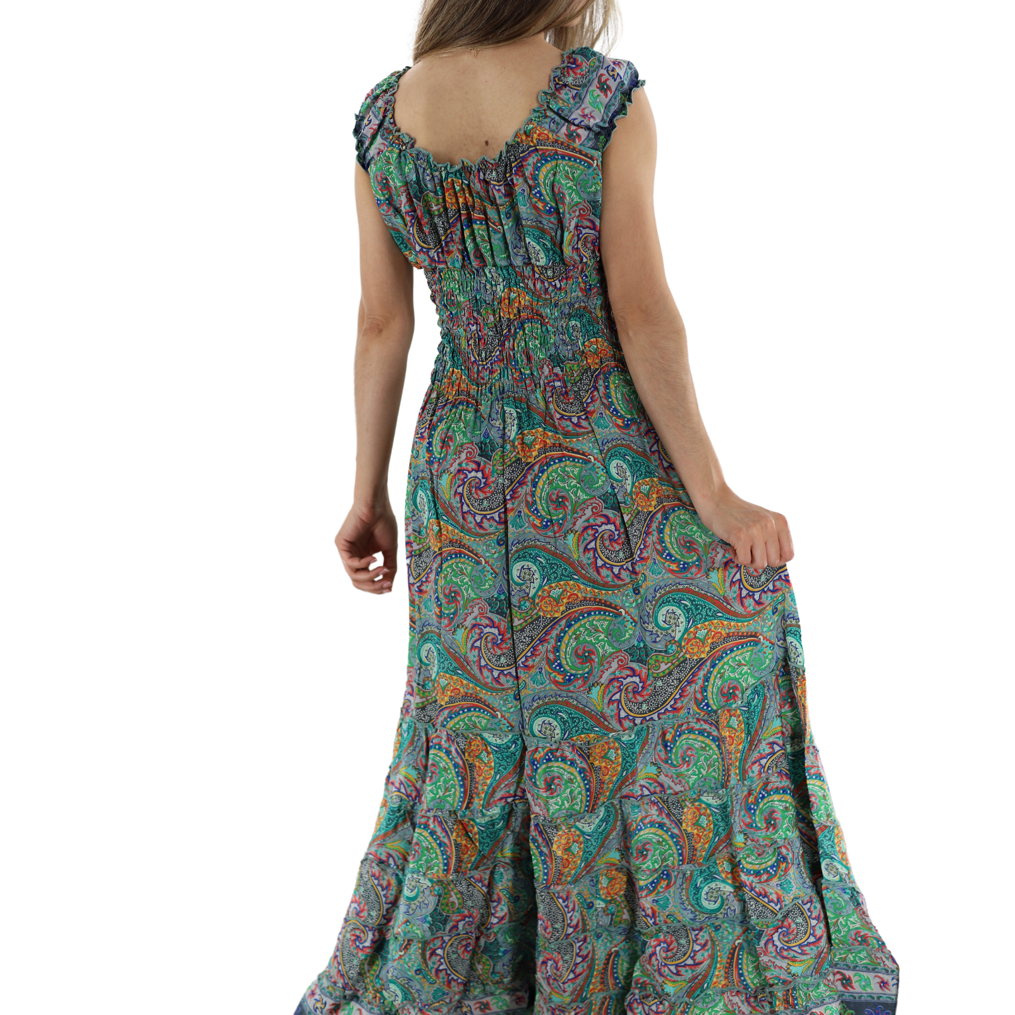 Long Floral Midriff 'Donna' Maxi Dress - Dresses - La Fiorentina 2865-DONNA-M
