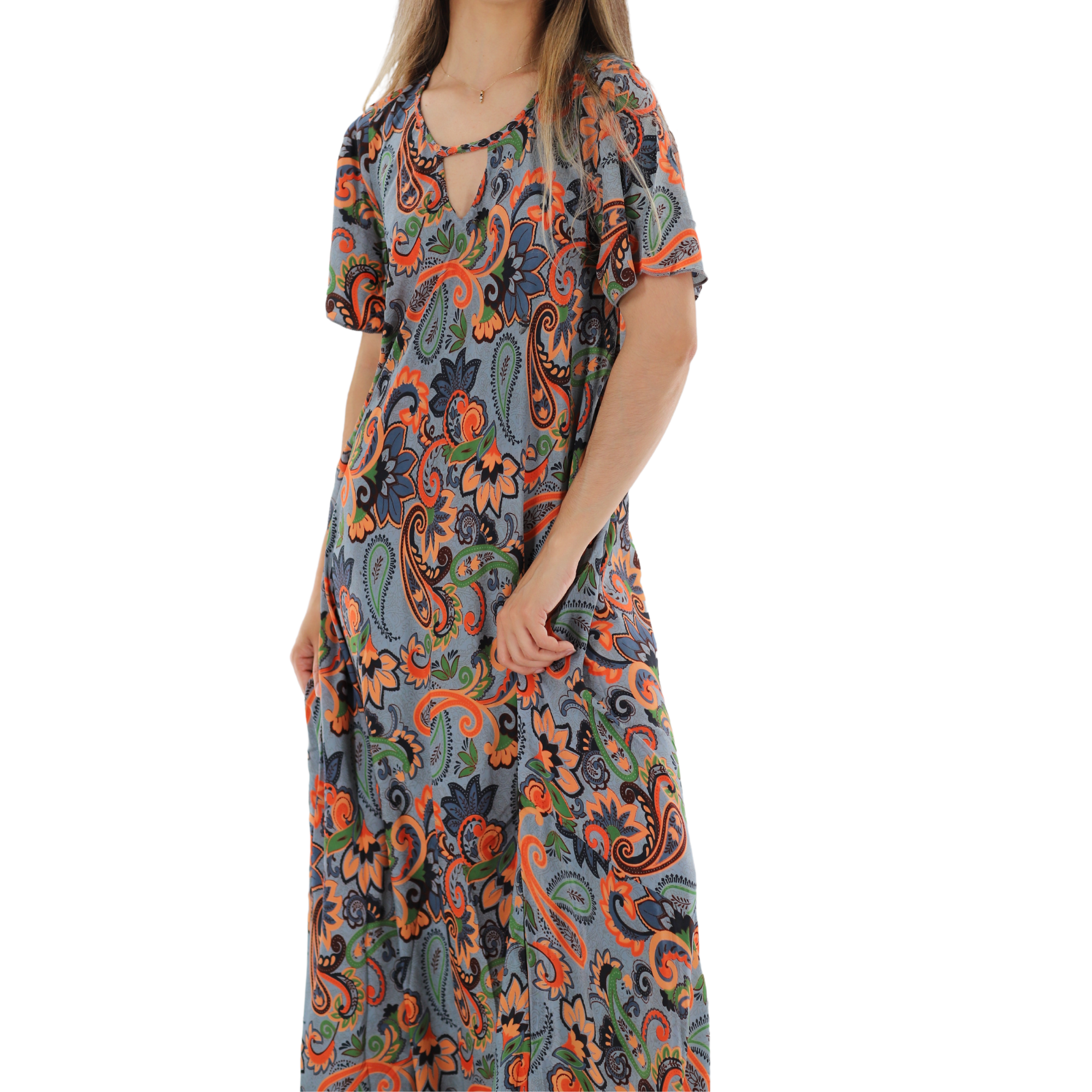 Flowy 'Fiorella' Straight Structure Floral Maxi Dress - Dresses - La Fiorentina PW-21-1-FIORELLA-S