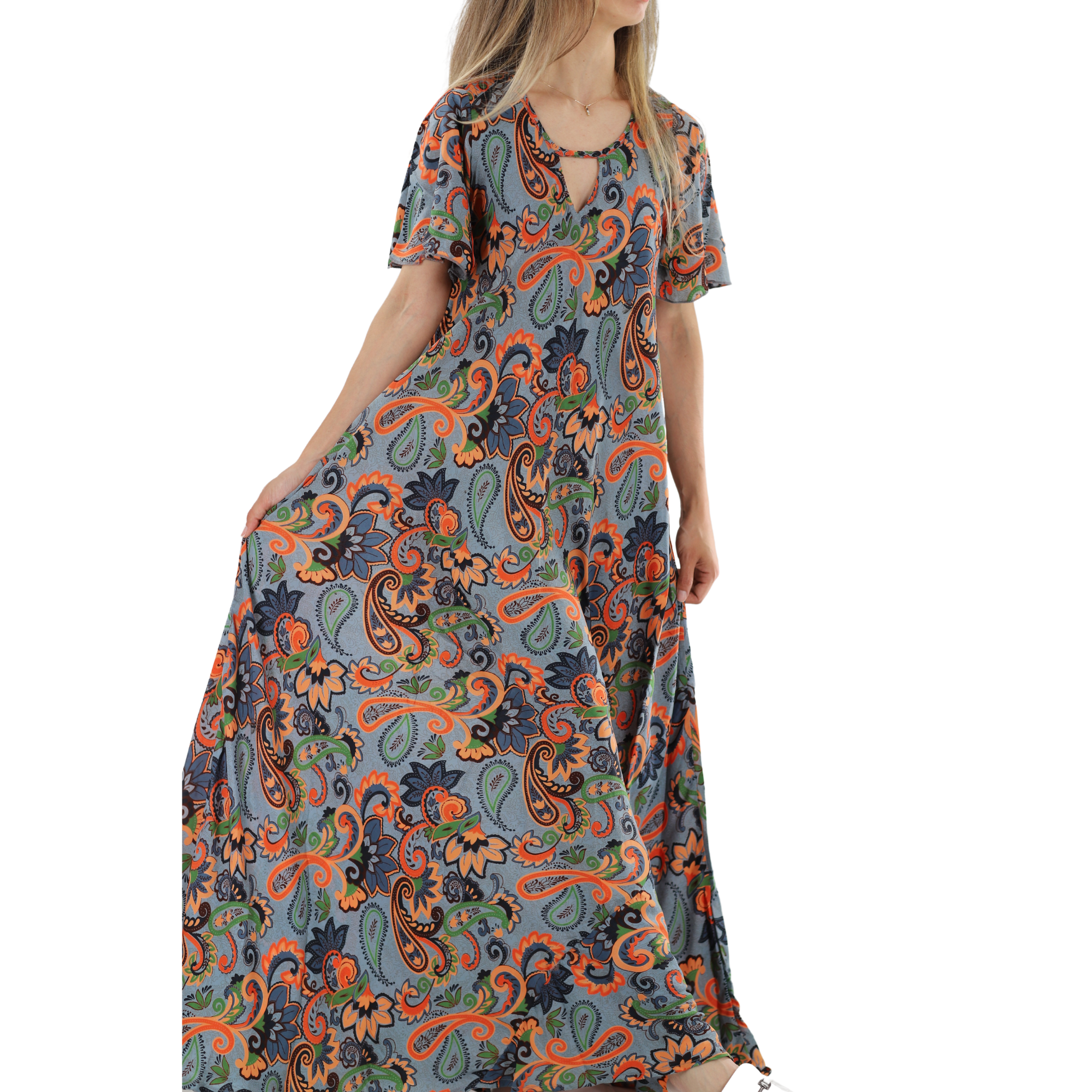 Flowy 'Fiorella' Straight Structure Floral Maxi Dress - Dresses - La Fiorentina PW-21-1-FIORELLA-XS