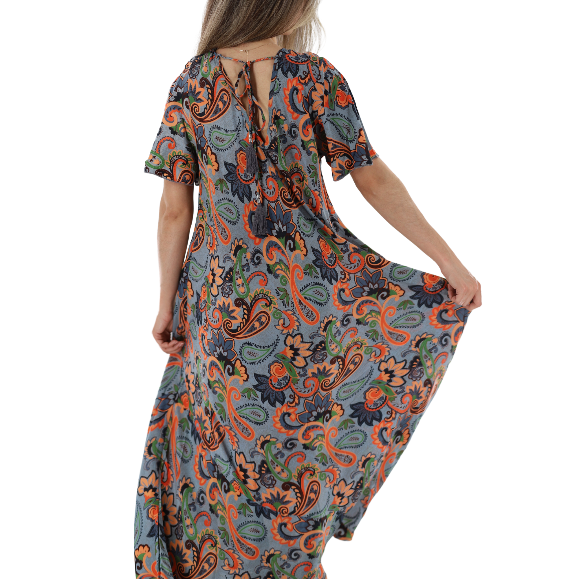 Flowy 'Fiorella' Straight Structure Floral Maxi Dress - Dresses - La Fiorentina PW-21-1-FIORELLA-M