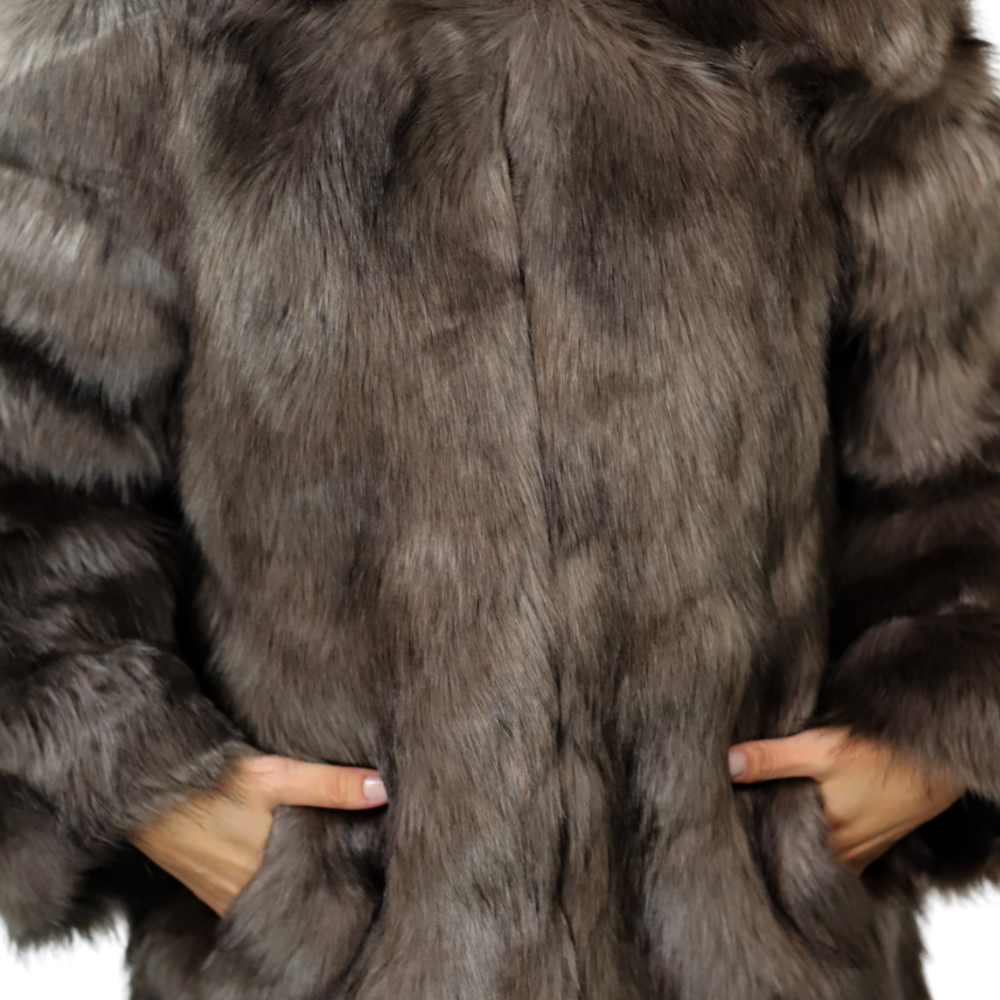 La Fiorentina Faux Fur Short Jacket - Brown - Faux Fur Jacket - La Fiorentina FAUX806_BROWN_SMALL