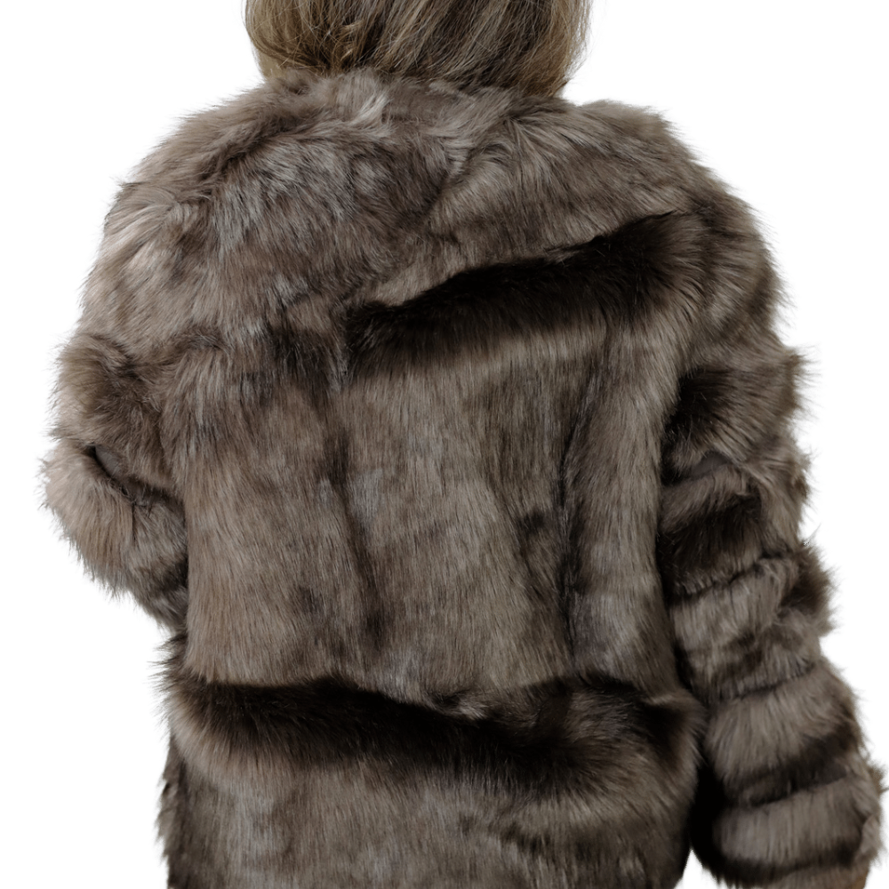 La Fiorentina Faux Fur Short Jacket - Brown - Faux Fur Jacket - La Fiorentina FAUX806_BROWN_LARGE