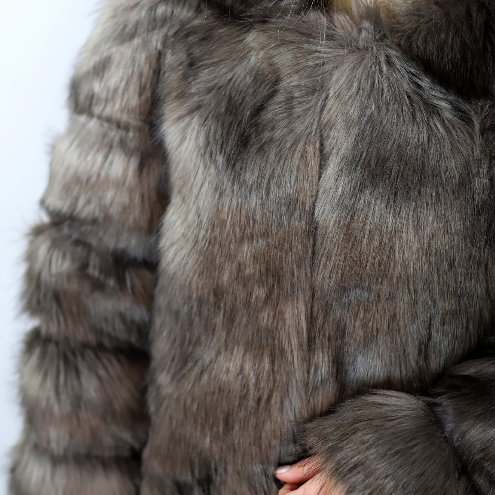 La Fiorentina Faux Fur Short Jacket - Brown - Faux Fur Jacket - La Fiorentina FAUX806_BROWN_LARGE