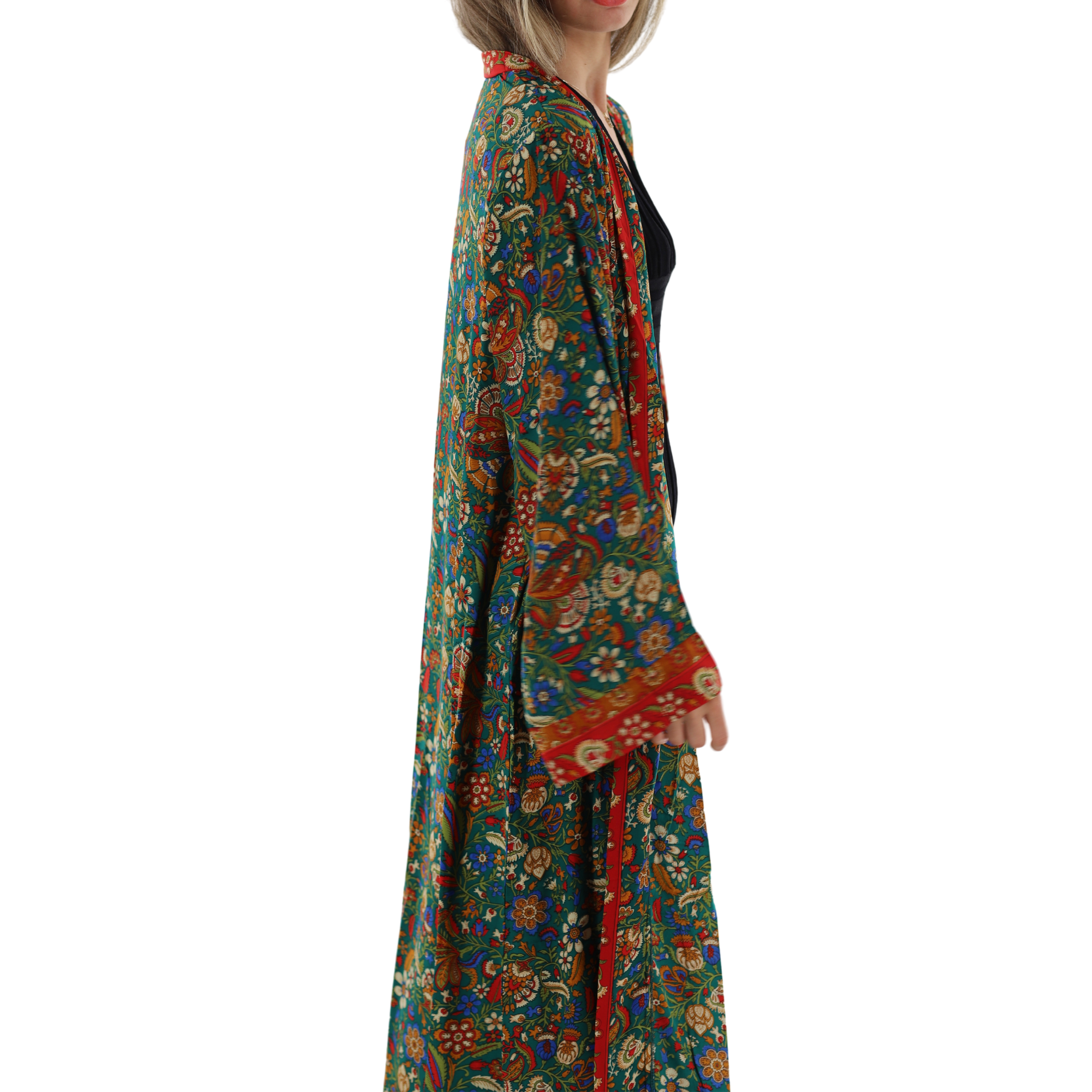 Long Floral 'Gemma' Kimono - Dresses - La Fiorentina PW-06-GEMMA-M