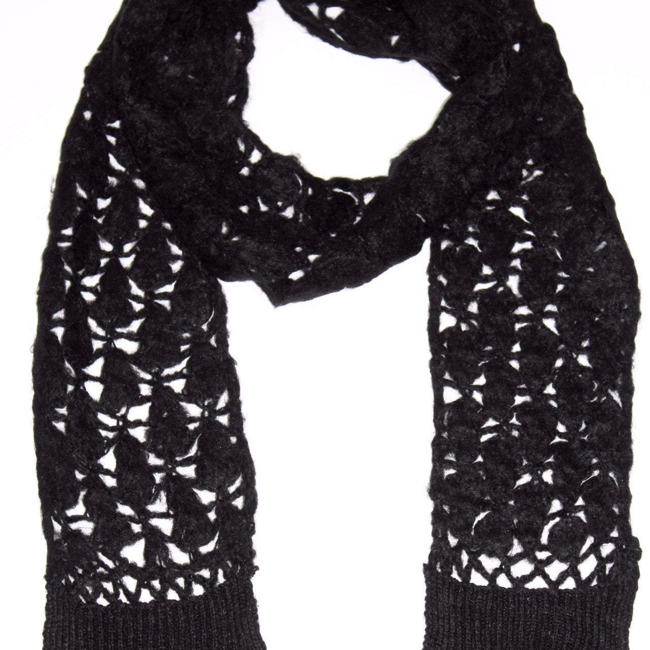 Open Knit Crochet Set - Black - Set - La Fiorentina A8041