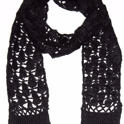 Open Knit Crochet Set - Black - Set - La Fiorentina A8041