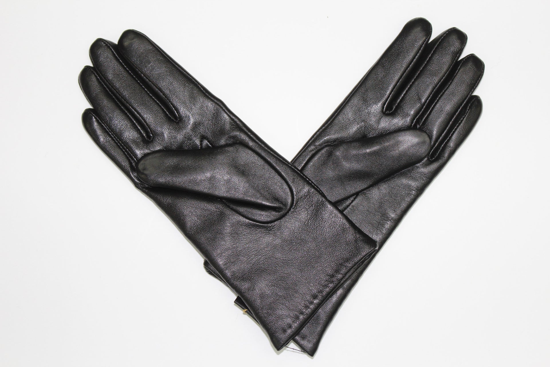 Leather Glove with Metallic Cheetah Wrist Pattern - Black - Leather Glove - La Fiorentina PG-18