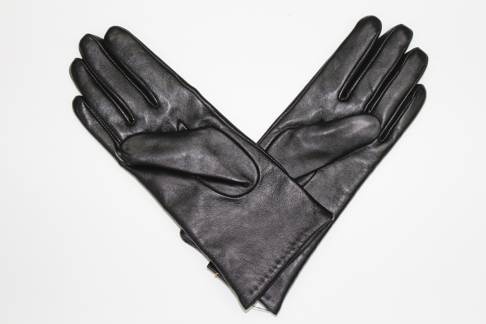 Leather Glove with Metallic Cheetah Wrist Pattern - Black - Leather Glove - La Fiorentina PG-18